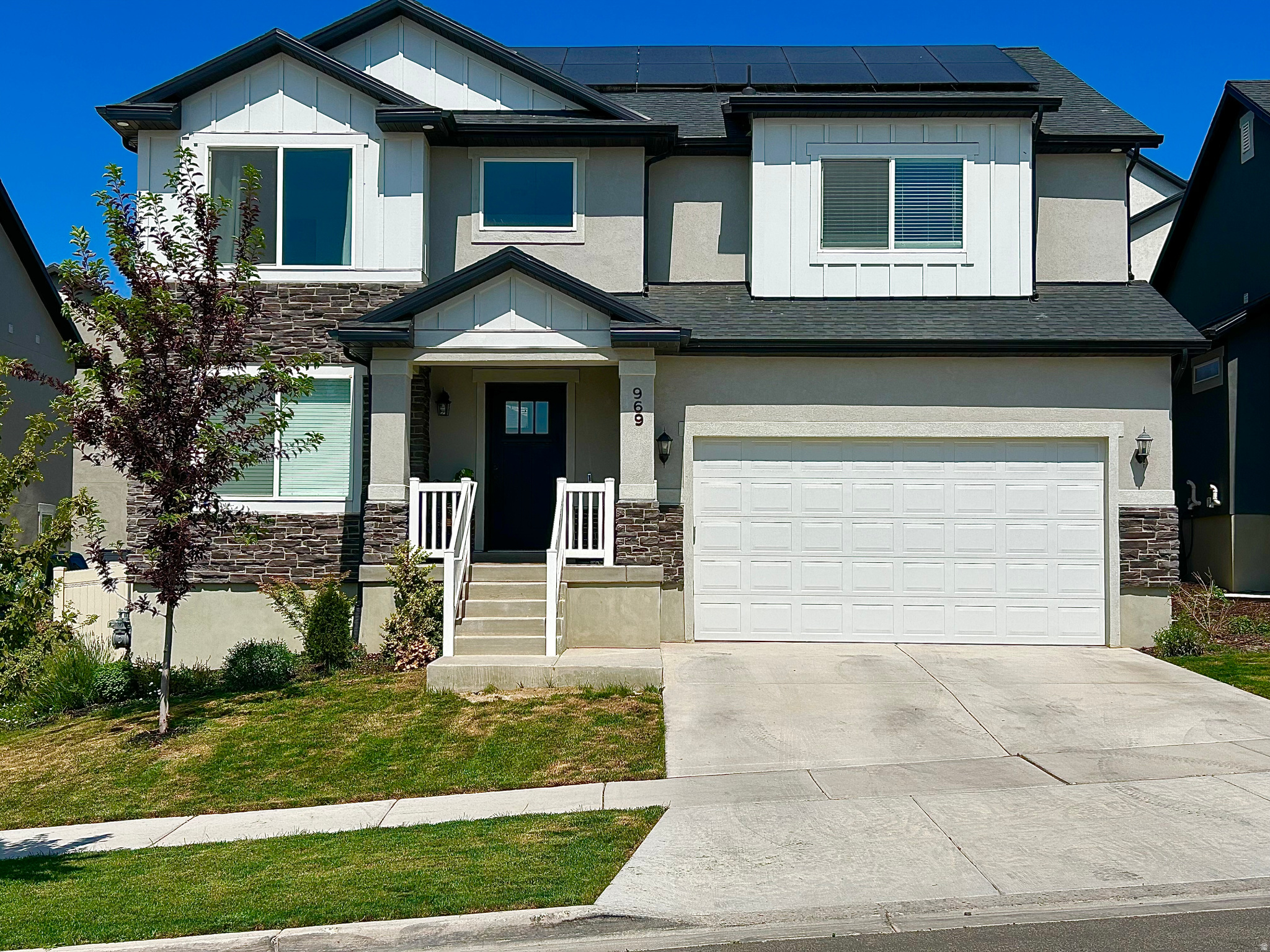 Beautiful Home in newer Community. Basement finished 95%. This house features an open floor plan, 6 bedrooms, 3 full bathrooms and 1 half bathroom. Close to shopping centers, restaurants, parks, and Pioneer Crossing road. Solar panels will be paid in full at closing by the Seller. Please remove shoes,  Square footage figures are provided as a courtesy estimate only and were obtained from the County Records .  Buyer is advised to obtain an independent measurement.