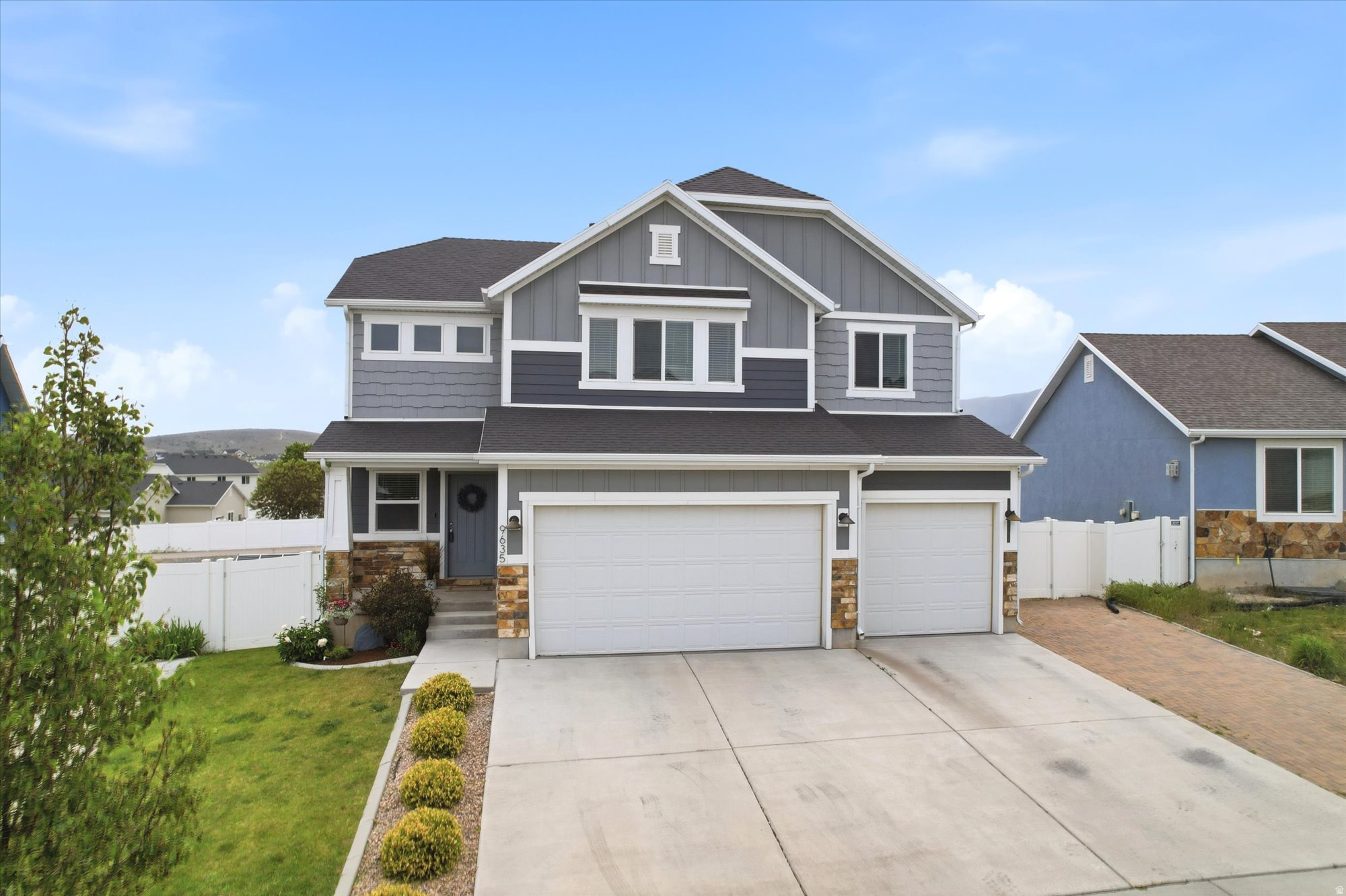 Beautiful home in North Eagle Mountain with stunning mountain views, walk-in closets, a 3-car garage and RV parking. The unfinished basement and a basement walk-out allow for a potential ADU. The open floor plan and granite countertops make this home perfect for gathering and entertaining. Located in a quiet neighborhood near parks, churches, bus stops, shopping, and quick highway access for added convenience. The home also includes solar panels that will be fully paid off at closing, allowing the new owner to enjoy energy savings with no extra payment. This home truly has it all!