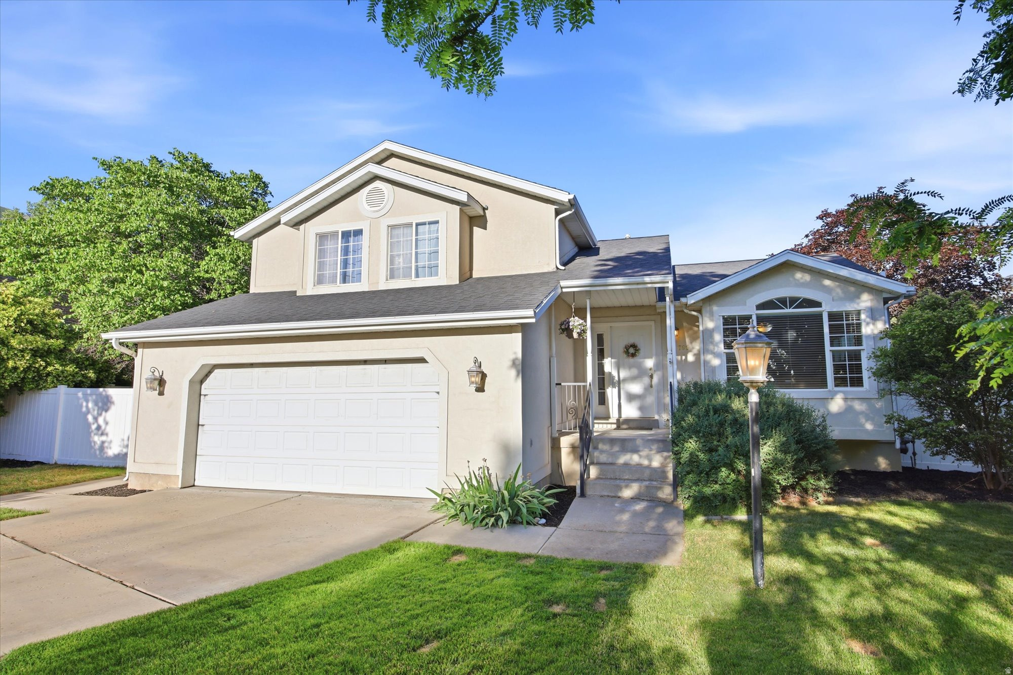 Tucked away on a quiet street in one of Springville's best-kept east-side secrets, this 5-bedroom, 3.5-bath, 2-car garage sits on a 0.34-acre lot surrounded by mature trees, including fruit trees, and lush landscaping. The tight-knit community has the kind of quiet charm that's increasingly hard to find.  Due to the mature trees creating a natural canopy of seclusion, the fully fenced backyard is a private sanctuary in which you can shoot hoops, or entertain on the open, expansive 1,200 sf patio with the rare assurance that no future neighbors will ever build behind you. Walk through the yard's arbor to the storage shed with included workbench, or step through the back gate and you're connected to the Springville Fieldhouse and a trail which leads directly to Springville High School.  Inside the home, you're welcomed with vaulted ceilings, hardwood floors, and a warm, inviting flow. The main master suite is a retreat, complete with his-and-hers closets, a walk-in shower, and a separate jetted tub. A second master suite in the basement offers its own ensuite bathroom, perfect for multigenerational living, long-term guests, or added privacy.  Despite the private, tucked-away feel of the location, the home is just a 5-minute walk from Reems grocery store. This is the kind of home, and neighborhood, that people never want to leave.  ***Square footage figures were obtained from tax records and previous MLS.***