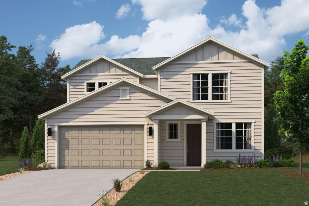 Homesite #19 - Welcome to the Palisade at Pioneer Meadows, a well-designed two-story home offering 3 bedrooms, 2.5 bathrooms, and 2,021 square feet of comfortable living space on a spacious 0.17-acre corner lot. The main level features an open-concept great room, dining area, and kitchen, complete with quartz countertops, 42" Flagstone upper cabinets, a gas range, center island, and walk-in pantry. An electric fireplace adds a cozy focal point, while a dedicated study and powder room provide flexibility for work or everyday living. Upstairs, a versatile loft connects the secondary bedrooms, full bathroom, and convenient laundry room. The private primary suite is a standout, featuring a separate tub and shower and a large walk-in closet. Enjoy outdoor living with a patio just off the kitchen and a north-facing lot for balanced natural light. July completion.