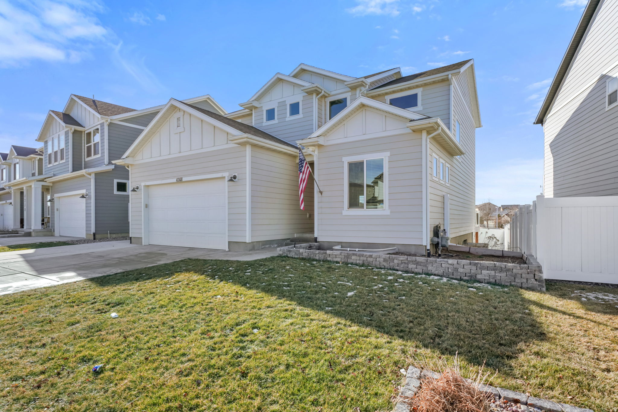 Desirable Mountain Views! This Eagle Mountain 2 story home has plenty of room to spread with its 3 bedrooms upstairs, and a finished basement with 2 rooms for guests or home gym and a large game room. This home has an enormous Trex back deck and features solar panels, artificial turf, and permanent under-eave lighting. The home's interior has brand new paint throughout, all new carpet.  (Sq. ft. figures provided as a courtesy estimate only and were obtained from county records.  Buyer is advised to obtain an independent measurement.)