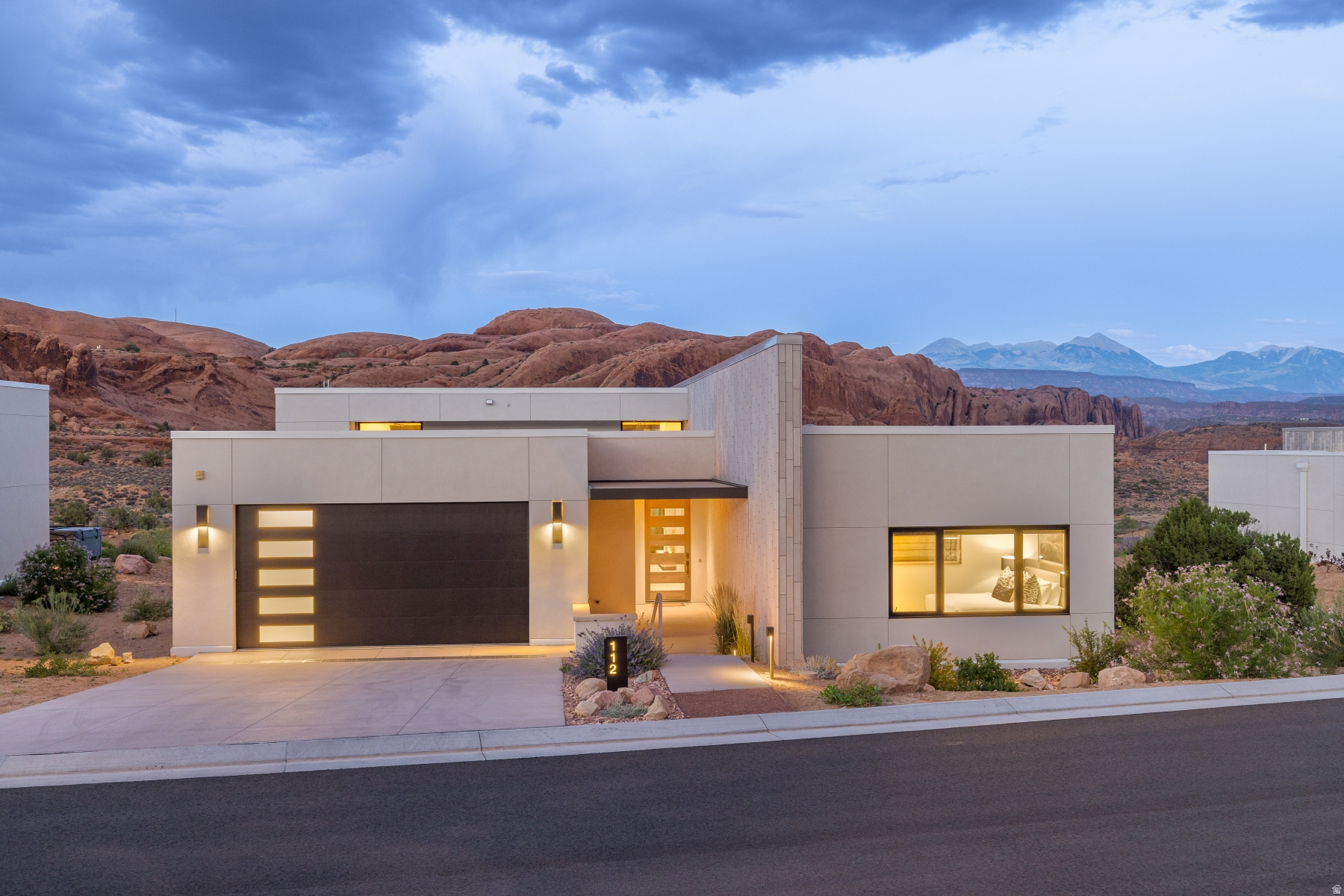 Rare front-row single-level residence with unobstructed Red Rock and La Sal views. LIONSBACK RESORT offers a rare balance of luxury, adventure, and tranquility. Thoughtfully designed to blend into Moab's breathtaking desert landscape, the 175-acre community preserves approximately 70% of its land as open space, creating a peaceful retreat just minutes from downtown Moab's restaurants, galleries, and local culture.  This timeless single-level Mesa 1 residence embraces seamless indoor-outdoor living with expansive windows that frame sweeping views of the iconic red rock fins and the La Sal Mountains. Desert-inspired finishes-including Italian cabinetry, Fireclay tile backsplash, and timeless quartz countertops-are complemented by premium features such as Wolf and Sub-Zero appliances, Waterworks plumbing fixtures, and an integrated Sonos sound system.  The thoughtfully designed floor plan offers three private en suite bedrooms, each with its own bathroom, along with a convenient powder room for guests. Located within a zoning district that permits nightly rentals, the residence is offered fully furnished and accessorized, including furnishings, linens, dcor, kitchenware, televisions, and a private hot tub.  Adventure begins just outside your door with direct access to the Mill Creek Trail and Hell's Revenge 4x4 Trail at the entrance to the renowned Sand Flats Recreation Area. Arches and Canyonlands National Parks, the Colorado River, world-class mountain biking, hiking, climbing, and endless opportunities for exploration are all just moments away.