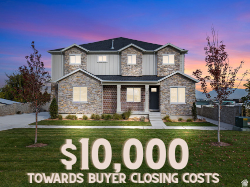 SELLER WILL PAY up to $10,000 towards BUYER CLOSING COSTS, BUY DOWNS, DISCOUNT POINTS (with accepted offer)***USDA 100% FINANCING AVAILABLE***WHAT? BEST VALUE IN UTAH COUNTY? YES! COME AND SEE THE DIFFERENCE THIS TOWNHOME ALREADY HAS TO OFFER YOU! Step inside and you immediately feel it. The quiet. The space. The sense that every detail was chosen with intention.  Built in 2024, this luxury end unit townhome rises with 9 foot ceilings on every level and striking 8 foot doors that create an open, elevated feel the moment you walk in. Natural light pours through oversized upgraded windows, framing mountain views and giving each room a calm, airy presence.  The kitchen becomes the heart of the home, anchored by upgraded cabinetry, a farmhouse sink, custom tile backsplash, and a gas range ready for everything from quick weeknight dinners to weekend gatherings. LVP floors flow seamlessly into plush carpet with upgraded padding, balancing style and comfort throughout all 2,330 square feet.  Upstairs, the flexible loft space invites possibility. A home office, fitness zone, reading retreat, or study area. The laundry room is thoughtfully placed on the upper level with cabinetry and countertop space that makes everyday living easier.  The primary suite feels like a private escape. Two oversized closets. Dual vanities with separate sinks. Euroglass shower doors. A window in the shower that brings in natural light and mountain sky. It is the kind of detail you do not expect, but instantly appreciate.  Downstairs, the finished basement expands your options with a spacious family room and room already positioned for a future bathroom, wet bar, or even a second kitchen. Ideal for guests, extended living, or investment flexibility.  Outside, the elevated lot sits higher than neighboring properties, adding both presence and privacy. A stunning concrete fence, brick, stone, and hardie board exterior, window well covers, dedicated storage unit (approx. 8 ft x 4 ft) and an oversized finished two car garage complete the package.  Walk to grocery stores, restaurants, banks, schools, and community spaces. Reach I 15 in minutes. Commute to Provo in 20 minutes, or head south to St George in about three hours. An easy option for BYU or UVU access without the congestion of living in the middle of it all.  Some homes check boxes. This one creates a feeling.  Come experience it in person and see why it stands apart. Buyer to verify all information including square feet.