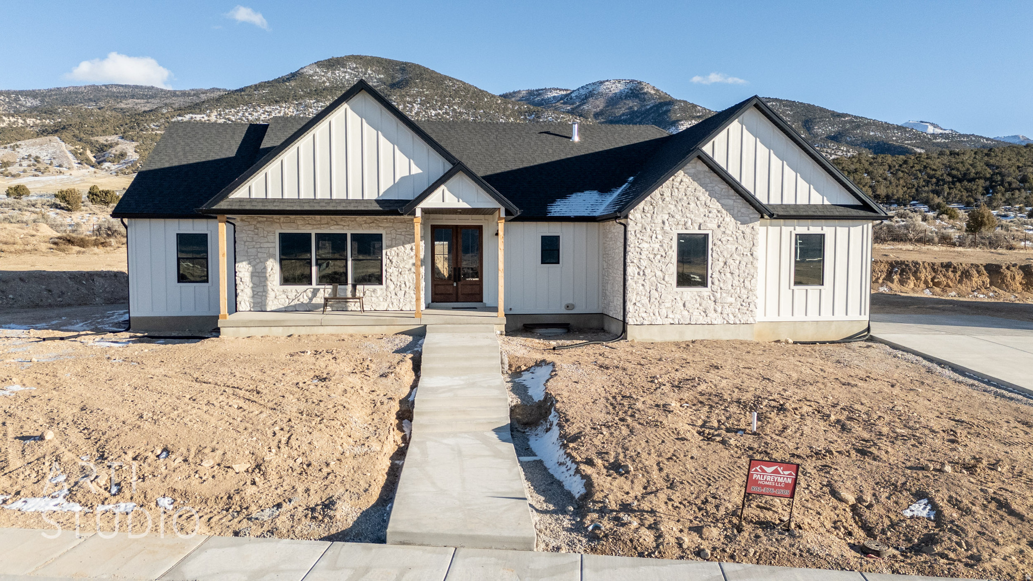 If you've been waiting for something truly special, this is your chance to move right in to our Manti Crystal Springs Model home. Double doors, vaulted ceilings, and a moody mixed use space paired with a seamless layout help create an eclectic feel. The kitchen blends style and function with little touches like the pot filler or the oversized pantry next to the hidden appliance garage that really take form and function to the next level. The Primary Suite is your own private retreat continuing the vaulted ceilings leading into the spa inspired bathroom with separate vanities, walk in shower, a chandelier over the soaking tub leading to the large walk-in closet. The unfinished basement already has a roughed in kitchen and bathroom for an income generating separate apartment with its own entrance or additional living space. A water share is included as well as front yard landscaping and is scheduled to be completed this spring. Seller financing available for qualified buyers, NO HOA, Animal friendly.