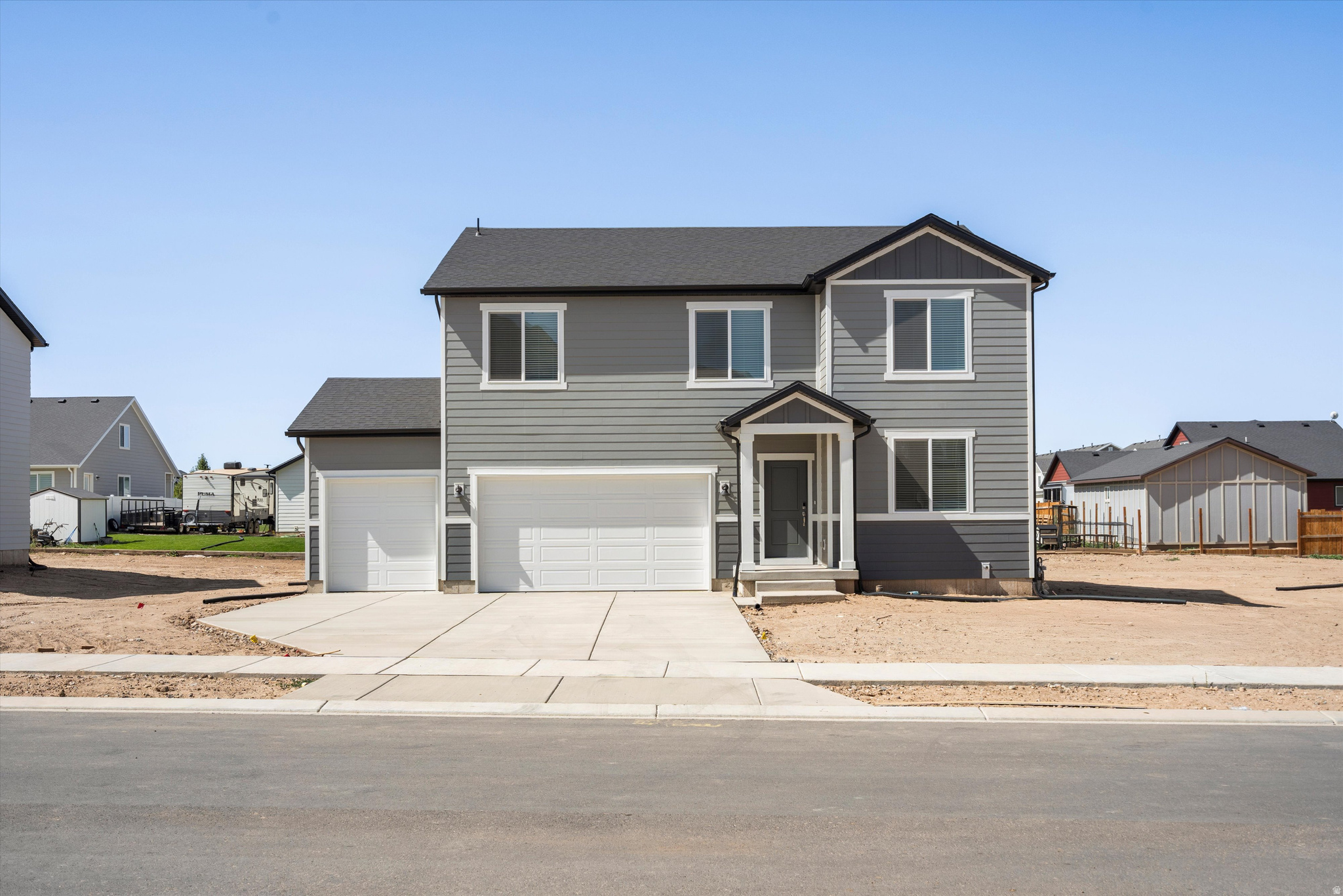 This 4-bedroom home offers a versatile downstairs space, a spacious upstairs loft, and an unfinished basement for room to grow. The open-concept layout makes entertaining guests effortless. Move in ready with a washer, dryer, fridge and blinds throughout! Total home approx. sq. ft. 3,662.