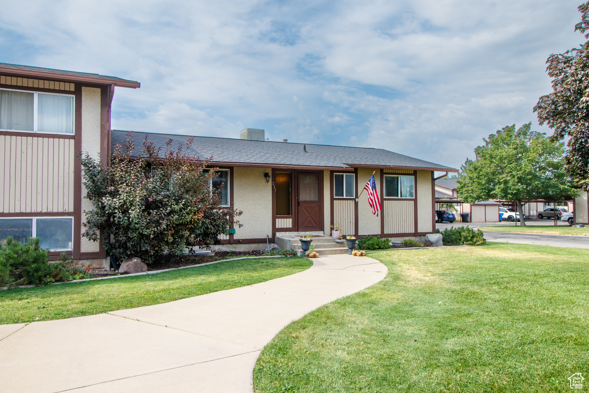 *Offer received, currently under bank review* THIS HOME QUALFIES FOR 0% FINANCING@ This charming townhome features a unique rambler style in Orem offers spacious comfortable living space.  This home features a full basement, and a private patio with mountain views. Features a large kitchen, with a butcher block counter and updated cabinets. A  separate dining with upgraded laminate flooring completes the space! The property includes covered parking and is conveniently located near major amenities. HOA fees cover exterior maintenance, water, sewer, trash, and snow removal. Don't miss out on this one!   Square footage figures are provided as a courtesy estimate only and were obtained from  county records .  Buyer is advised to obtain an independent measurement.