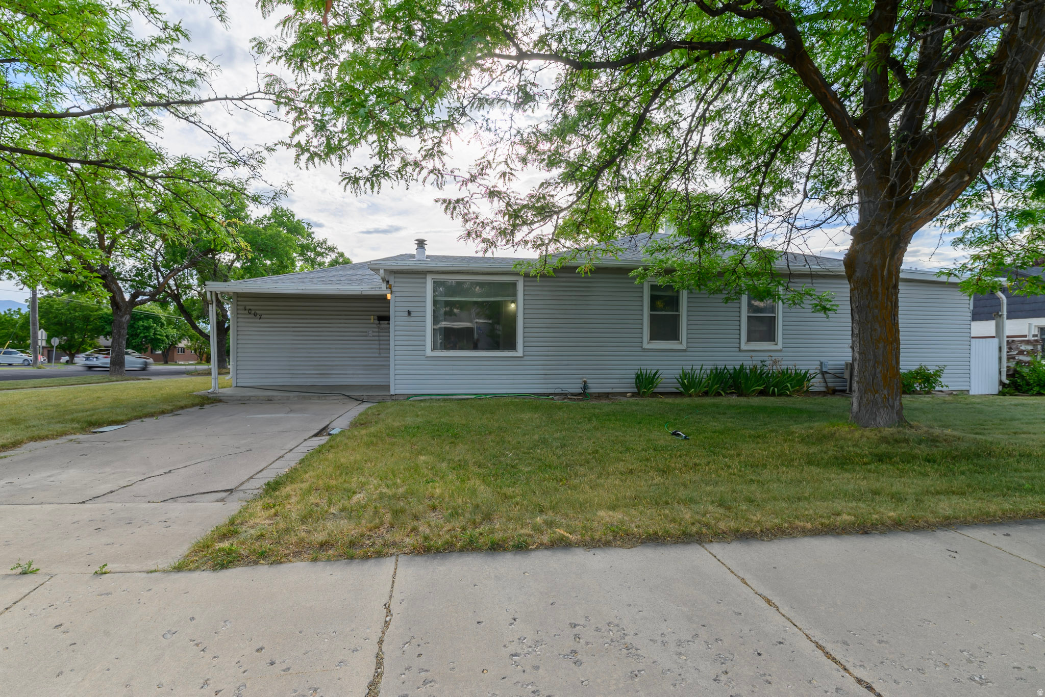 This 1950-built home is just minutes from Utah State University, shopping, dining, parks, and everyday conveniences. Whether you're a first-time homebuyer or college rental investor, this 3-bedroom, 2-bath home on a mature tree lined street offers strong rental potential and long term value in one of Logan's most sought-after areas. The former garage has been converted into a large living space, perfect for a bedroom, home office, or game room-with the flexibility to easily convert it back to a garage if desired. The two concrete driveways and covered carports offer plenty of off-street parking and storage options. There's room to personalize the outdoor space which is pre-wired for a hot tub or patio area. This is the home close to USU that you have been looking for. Listing agent is related to the seller.