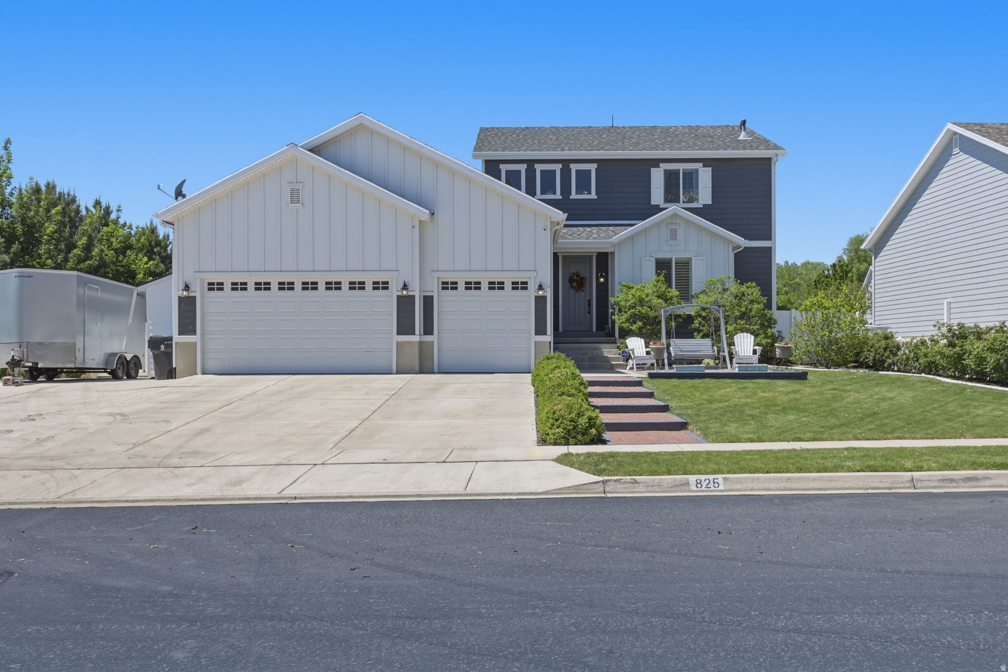 Spacious and beautifully upgraded 5-bedroom, 3.5-bath home located on a quiet, secluded street with no through traffic in one of the most lifestyle-oriented areas of American Fork. This home features an open great room, an upgraded kitchen with granite countertops, a large island, double ovens, gas range and an oversized walk-in pantry, along with a desirable main-floor master suite and a home office. Designed for both entertaining and everyday living, the backyard is a true retreat with a sauna, swim spa and hot tub with an automated rising cover, pergola-covered deck, walkout basement and a private yard with a trampoline and a fire pit. There is RV parking along with the 3-car garage. The location is exceptional-just a short walk to pickleball courts, the dog park, frisbee golf course, and the Murdock Canal Trail. Enjoy being only minutes from Art Dye Park, home to Fork Fest, fireworks, the annual fair, water parades, soccer fields, and Christmas light displays. The sellers love watching fireworks from the pool and listening to summer events from the deck, making this property a true family paradise. Plus, the American Fork Recreation Center is only a 4-minute drive away. Schedule a time to see it for yourself. Sq Ft per county records.