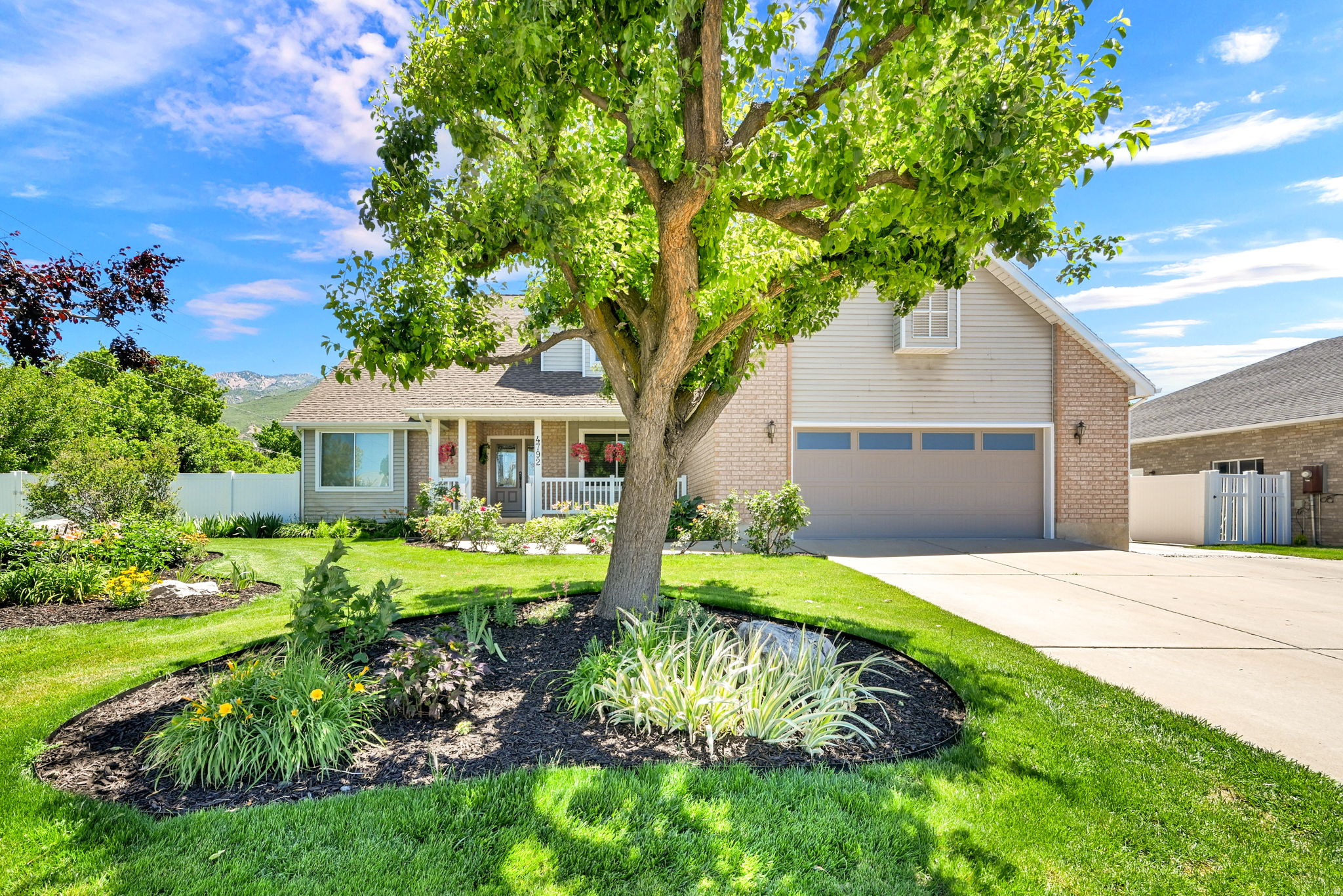 Make sure you view the "TOUR" at the top of the listing for the full aspects of the beautiful ready to move in home, close to both Weber County Hospitals.    Exceptional Items Accompanying the Sell of This Home:  1.  Large Shed 23' X 10.5' (2010) With electricity.   2.  Small Shed 15' X 8' (2017) With electricity.   3.  Large 16' X 24' Deck (2024) with Vinyl railing and gate (2025) to Hot Tub.   4.  Hot Tub (2025).   5.  Vinyl Fence with two drive through gates for back yard access (2013).  Purchased entirely by Sellers.   6.  Long (50' X 18' Behind gate and 45' X 15.5' in front of gate to the front of the house) extensive RV Pad With Backyard Patio Area.   7.  Heat Tape over front porch area.   8.  Large/Wide 2 car garage with shelving.   9.  Garage Doors both have combination units for secure entrance.   10. Pull down attic access with lots of lighted storage above the garage.   11. Gas plumbed to garage.   12. Central Vacuum with two hoses and heads.   13. Entire House re-painted (2026).   14. Dryer has electric and gas hook ups.   15. New Garage Door (2025) and lift (2025).   16. New Vinyl Front Porch Railing (2025).   17. Two A/C units (both serviced June 2026).   18. Humidifier (2010).   19. Extensive air filter (2010).   20. Deck Furniture.   21. Two Water Heaters (dated Aug 2023 & Apr 2023).   22. Full Automatic sprinkler system (wifi based).   23. New windows (fall 2025).   24. Jellyfish lighting (Fall 2022).   25. All perennial Flower Gardens.   26. Natural Gas Outdoor Connection for Grill.   27. Dual Ovens.   28. Electric or gas connections for cook top.   29. Indoor two sided gas fireplace.   30. Movable kitchen island.   31. Large spacious private four piece primary suite.   32. Connections for bidets at each of the four bathrooms.   33. Entire house re-piped (2026) due to polybutylene pipes.   34. Every room has hardwired internet connections.   35. TV in primary bathroom and kitchen.   36. Separate control for upstairs A/C unit.   37. Bonus playroom with ladder access (kids love it).   38. Chain ladder for emergency access from second story bedroom(s).   39. Large under front porch storage with shelves.   40. New 50 Year Architectural shingles (2014).   41. Vinyl wrapped exterior door frames and front porch posts (NEVER PAINT AGAIN!) (2026).  Agent is the Owner.