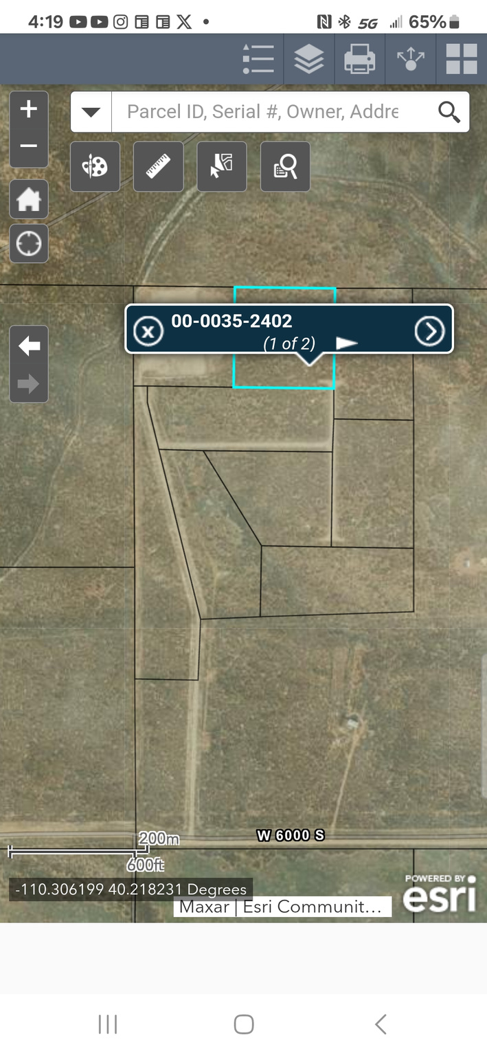 5 acres. Good road access. Flat usable land. Surveyed. Site assessment test passed. Owner financing available. Directions. Go East on 6000 S for 4.5 miles.