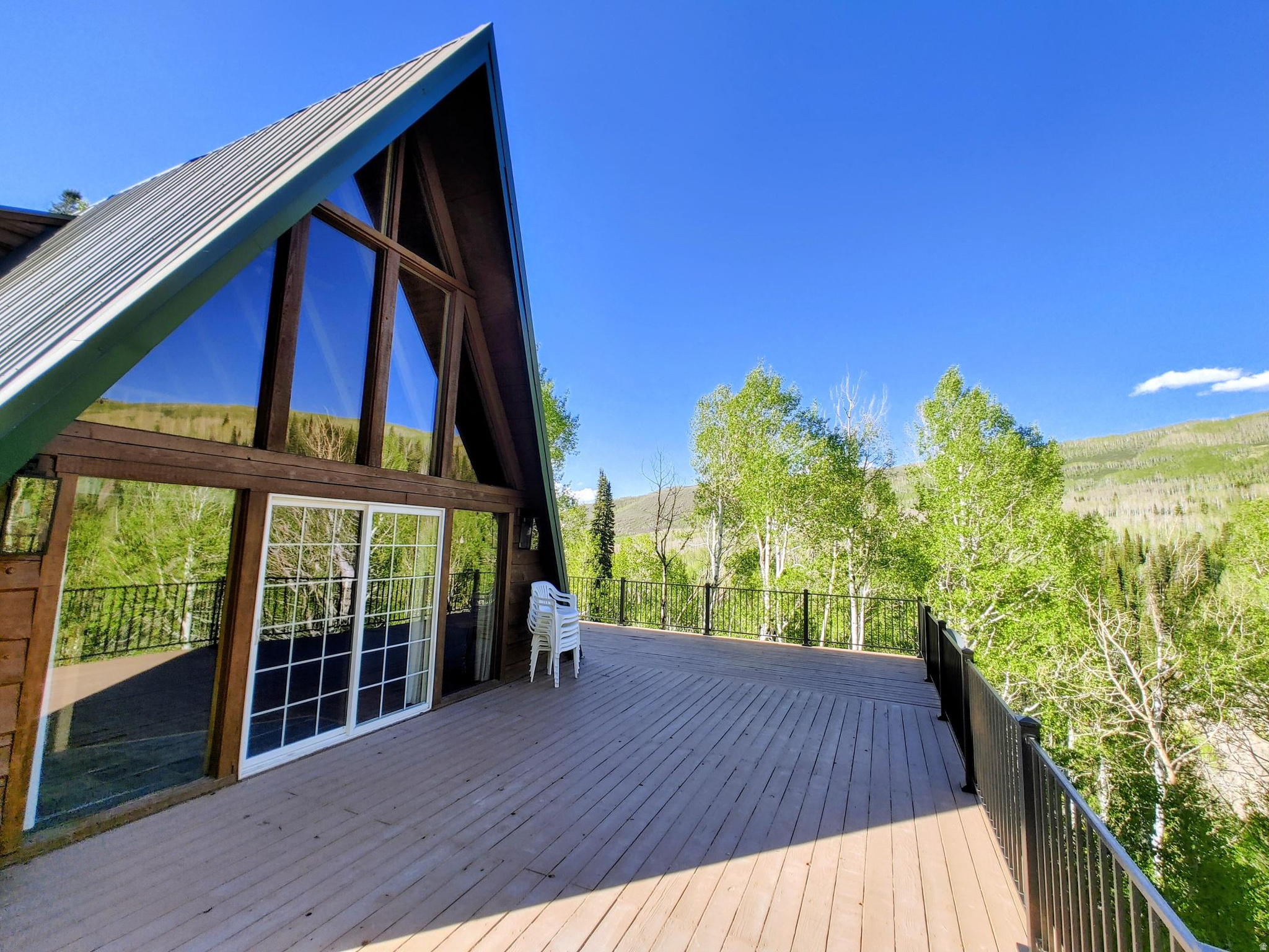 4.33 private acres tucked away on an aspen perch with private river access and expansive views with no other cabins in site. One of the few border properties in Timber Lakes that you can listen to the river from your deck and watch the elk bugle in the fall making you feel as you are the only cabin on the mountain. Pull through driveway with plenty of parking and great potential to use the extra acreage for hiking/biking trails down to the river.