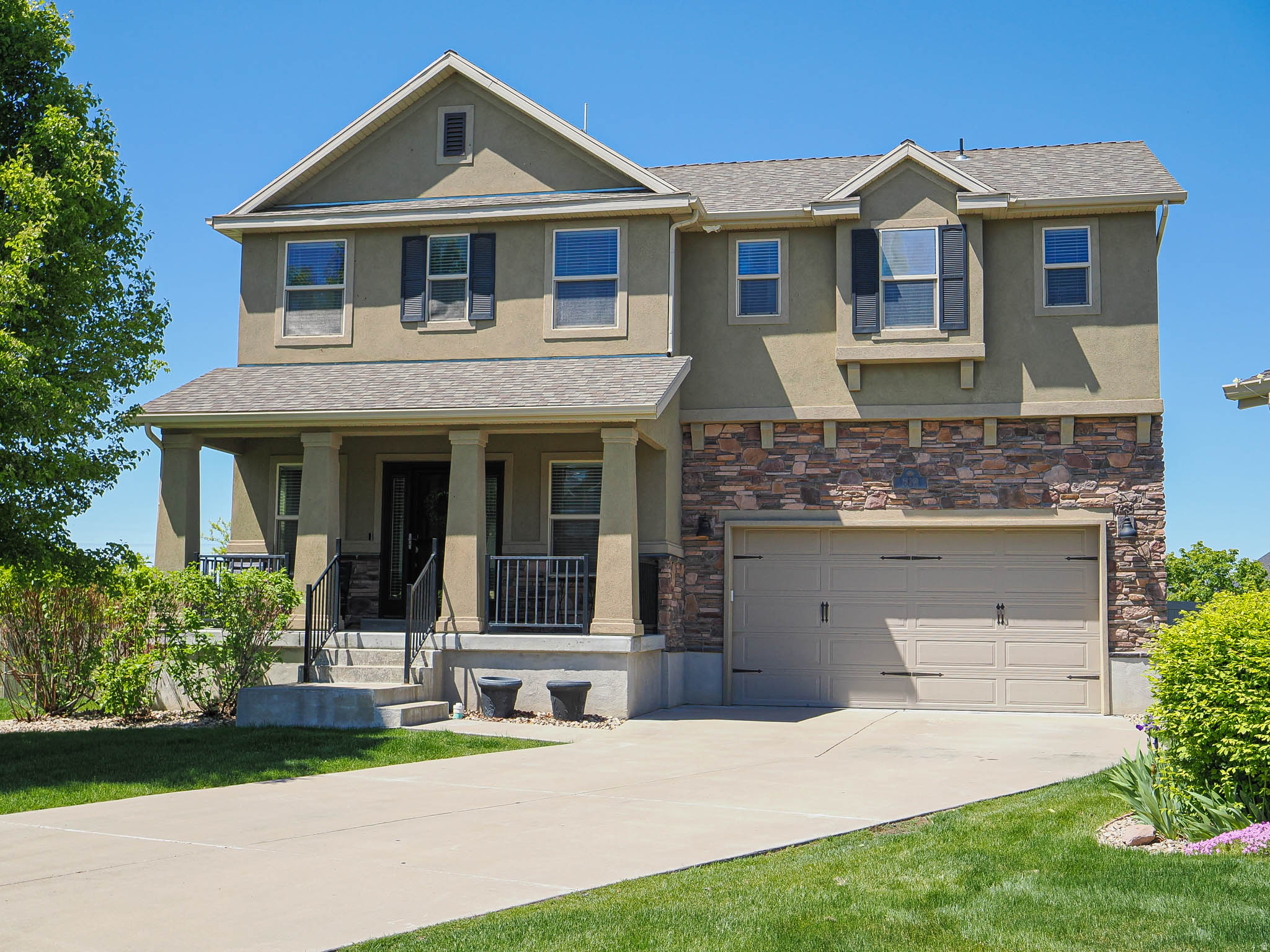 PRICE REDUCED!!! Tired of city life? Come to the country to enjoy the open air in a very rural setting yet only 20 minutes from downtown Salt Lake City This move-in ready home features thoughtful upgrades and a spacious layout perfect for comfortable living. The main level showcases new luxury vinyl plank (LVP) flooring and an open-concept kitchen complete with granite countertops, stainless steel appliances, and upgraded knotty alder cabinetry. Upstairs, you'll find three generously sized bedrooms and two full baths, including a vaulted primary suite with double sinks, a large walk-in closet, and plenty of natural light, laundry with washer & dryer included. The fully finished basement includes a family room, an additional bedroom, full bath, and a large cold storage room with built-in shelving. The oversized fenced backyard is ideal for outdoor entertaining, with a covered deck and plenty of space to play or relax. Extra storage is also available in the garage. Residents of Bridlewalk Place enjoy top-tier HOA amenities, including two pools, a splash pad, tennis & pickleball courts, playgrounds, walking and equestrian trails. Snow removal and front and backyard maintenance is also included, giving you more time to enjoy everything the neighborhood has to offer. Don't miss this opportunity to own a well-maintained, upgraded home in a prime location close to shopping, dining, and recreation.