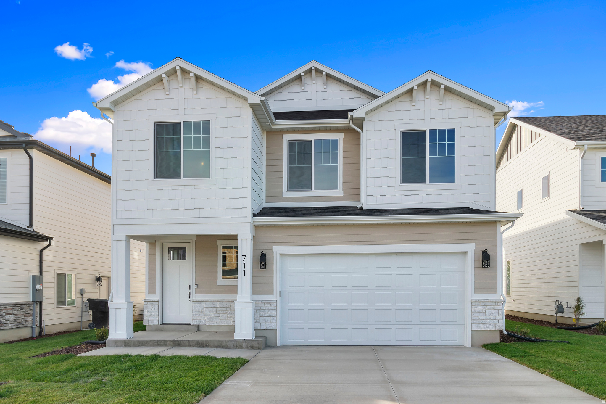 Brand new 2-story home featuring 4 bedrooms and thoughtfully designed living spaces throughout! Enjoy a spacious open-concept layout, modern finishes, and plenty of room to grow. Full yard landscaping and partial fencing are included! Located in a desirable community with no HOA fees or restrictions. Estimated completion at the beginning of August-don't miss your chance to own this beautiful new construction home! *Pictures of a similar home of the same floorplan. The actual home will have slightly different colors and selections.