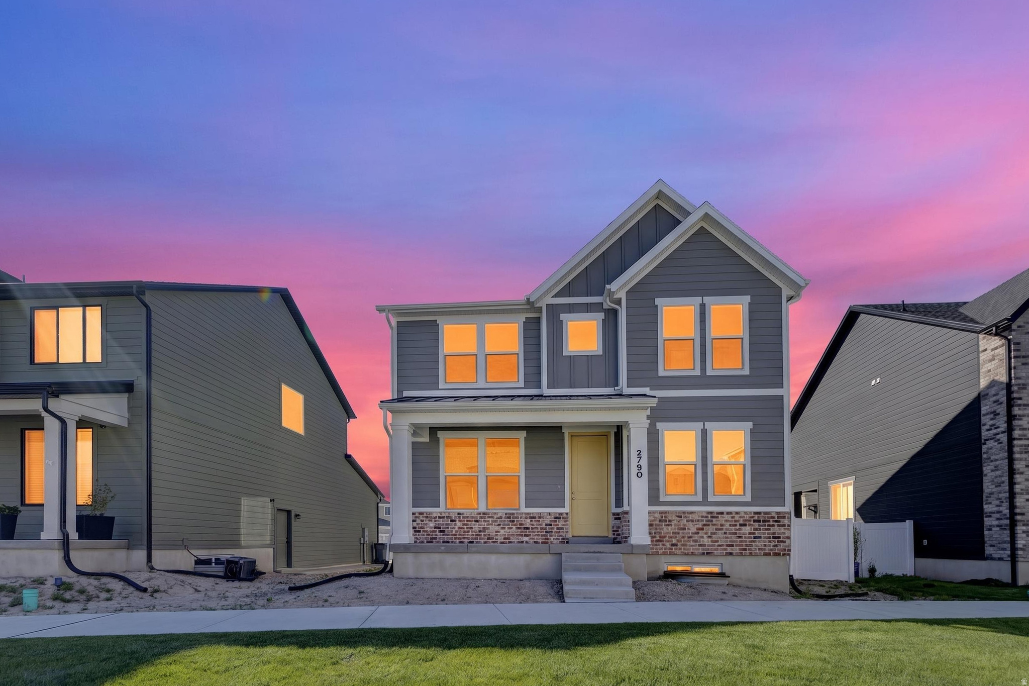 One of the last Alta floor plans left in the neighborhood and steps away from 1 of the community parks!! Loaded with features you wouldn't expect at this price point: Finished basement with 2nd washer/dryer hookup and roughed in for future kitchenette or wet bar. Huge primary suite with double vanity sinks, double door linen closet, separate tub/shower, and a WIC big enough for all your clothes and then some. Local custom cabinetry and quartz countertops throughout. No need to worry about putting in a yard, landscaping and fencing is included in the purchase. Incentives available with builders preferred lenders, call for more info.