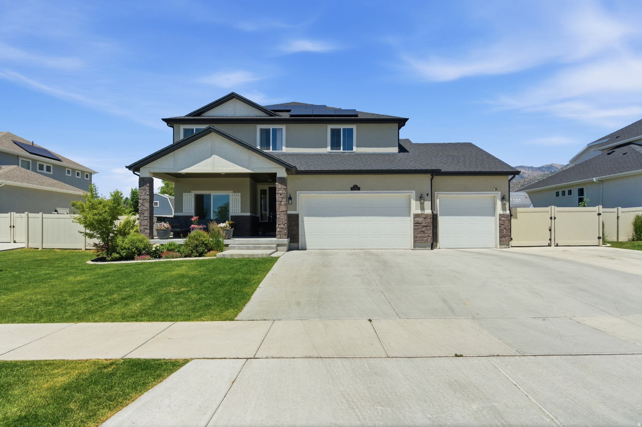 Beautiful Home in the heart of American Fork. Located just minutes from Local LDS Temple, Hospital, American Fork Canyon, hiking and running trails, shopping, and restaurants, giving you easy access  to everything while still enjoying a secluded, safe atmosphere. This highly sought-after neighborhood features excellent schools, friendly neighbors, no backyard neighbors, beautiful mountain views from the front and back yard, and all bedrooms located on the same floor. Additional features include a large, fully paid-off solar system for energy savings and a home security alarm system for added protection and convenience. Buyer and buyers agent to verify all listing information. Agent Related to Seller