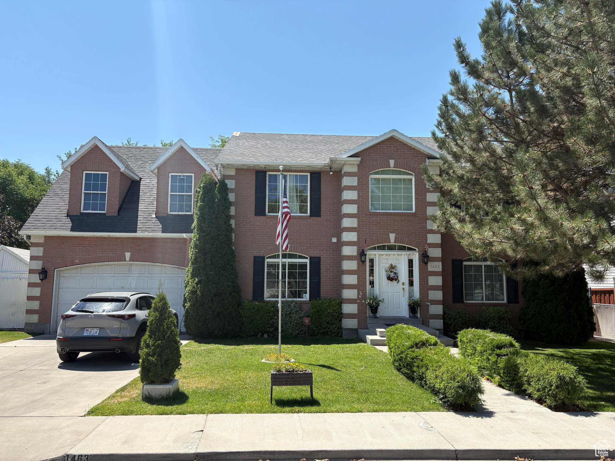 Fantastic All-Brick 2-Story in Prime Orem Location! Spacious 4-bed, 2.5-bath home with nearly 2,900 sq ft of potential! Nestled on a quiet street with mature trees and a shady backyard oasis, this home offers privacy with no backyard neighbors-easy access to a beautiful stake park via your own walkway. Built in 1999, this solid home features a large upstairs den/family room with exterior spiral staircase to the backyard, upstairs laundry, and all bedrooms on the second level for convenience. Main floor boasts a flexible layout perfect for entertaining with an open kitchen, large island, dining area and a spacious family room that flows seamlessly through French doors to a semi-formal living room and a a formal office!  Enjoy summer evenings in your fully fenced yard complete with hot tub (due for a service), built-in trampoline, water fountain, basketball standard and plenty of shade. Newer furnace and AC (approx. 2 years old), tankless water heater, and special lighting with built-in speaker system throughout. Home could use some cosmetic TLC, offering tons of opportunity to build sweat equity and upside potential for investors, first-time buyers, or families wanting space and location. Walking distance to FrontRunner Station, Minutes from UVU, I-15, Beautiful Utah Lake, bike/walk paths, Vineyard shopping, Topgolf, and local favorites like Walmart and the Megaplex. Family-friendly neighborhood close to everything!