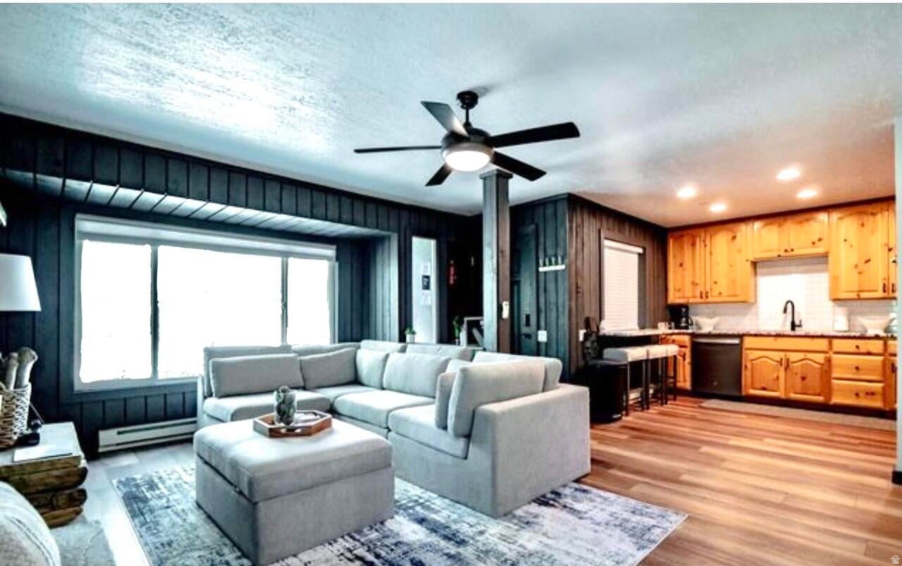 This beautifully fully furnished, turnkey mountain retreat is located in the highly sought-after Brian Head Village--just steps away from Bristlecone Park and the scenic community pond. Perfect as a full-time residence, vacation getaway, or short-term rental investment, this inviting condo combines comfort, convenience, and rustic charm. Inside, you'll find two spacious bedrooms that comfortably accommodate up to five guests, along with two full bathrooms featuring upgraded granite countertops and modern fixtures. The open-concept living area provides the perfect gathering space, complete with a warm, gas-burning fireplace for those cozy winter nights after skiing or snowboarding. The kitchen is equipped with granite counters, quality appliances, and ample cabinetry--ideal for preparing meals before or after a day on the slopes. Located near the Giant Steps ski lift (.3mile or approx. 7 minutes of walking)  Large windows bring in plenty of natural light and frame the spectacular mountain views, reminding you you're in one of Utah's most beautiful alpine settings. This condo is just minutes from Giant Steps Ski Resort and offers easy access to year-round outdoor recreation, including hiking, mountain biking, fishing, and snowshoeing.  Brian Head Village features great community amenities, such as a clubhouse with a relaxing hot tub and sauna, convenient on-site laundry facilities, and a BBQ area perfect for summer get-togethers. With its excellent location, mountain views, and turnkey furnishings, this condo captures the best of mountain living with strong rental potential.