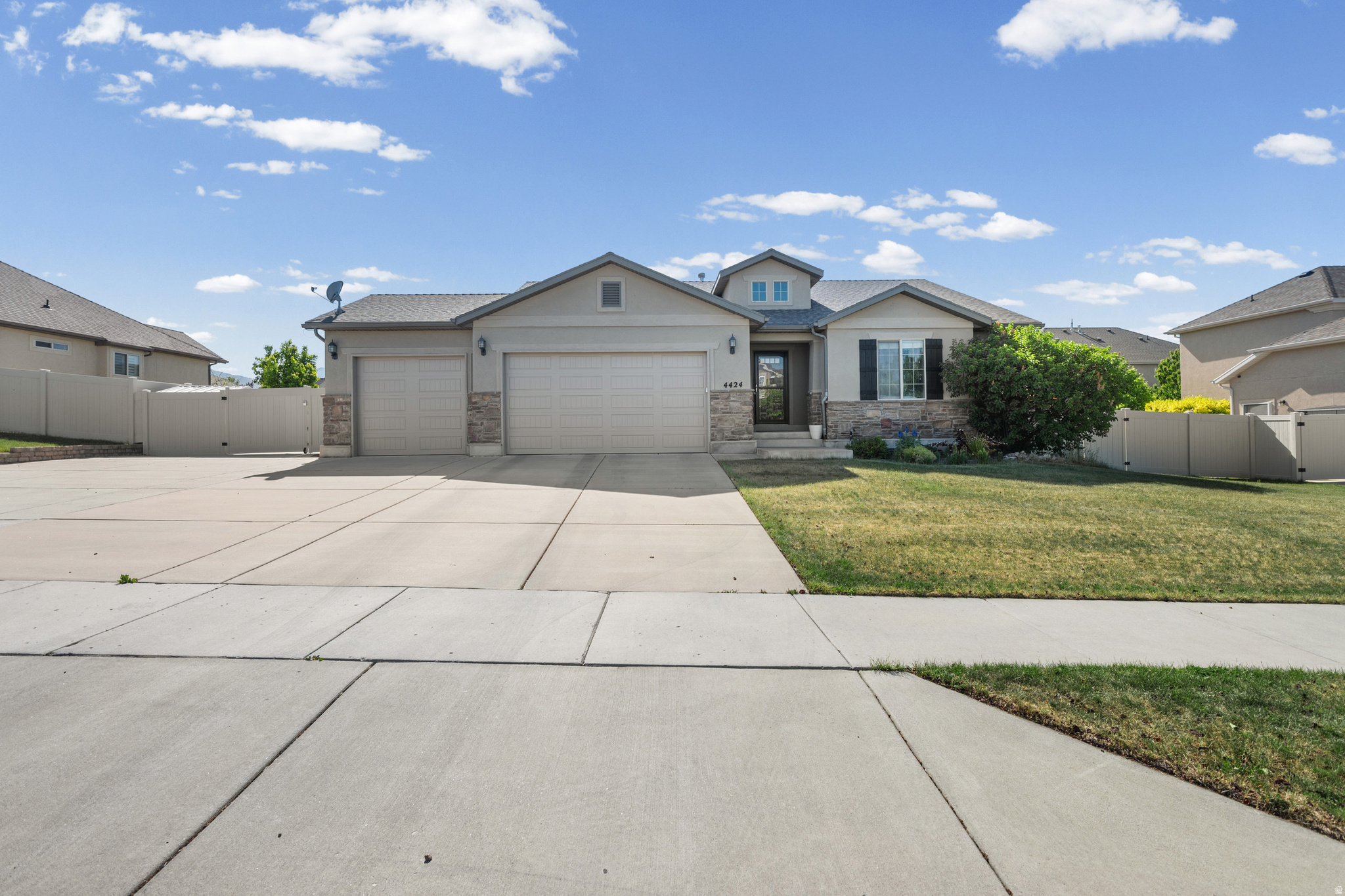 Buyers canceled before home inspection was performed. Stunning rambler with just under 3,000 square feet of beautifully finished living space - 5 bedrooms, 3.5 bathrooms, and an open floor plan split smartly across two levels. Plenty of room to spread out, host, and actually enjoy your home. Parking is no afterthought here. The oversized 3-car garage handles the daily drivers, and when that's not enough, there's secured, gated RV parking ready to go. Man gates on both sides of the house make hauling toys, tools, or trash a non-issue. Updated kitchens - yes, kitchens, plural. The main kitchen comes fully equipped with all appliances and an electric stove that's already plumbed for gas if you want to make the switch. Downstairs, the fully finished basement features a second kitchen and wet bar, also with all appliances included. Ideal for entertaining, multi-generational living, or just having your own setup away from the main level. The finishes throughout speak for themselves. Clean lines, quality materials, and the kind of details you'd expect in a much higher price point.  Tucked into one of West Valley's most convenient neighborhoods - minutes from shopping, dining, and entertainment, with quick freeway access when you need it.