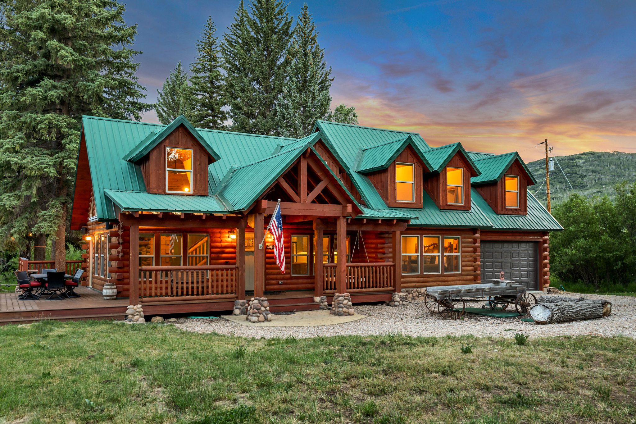 Incredible cabin and yes...a river runs through it (Brad Pitt not included)!  Sitting in the majestic mountains above Oakley, Utah sits one of the rarest recreational opportunities available-- a beautiful log cabin that sits right on the Weber River!!  Finished being built in 2018 this home offers all the conveniences and comforts of a newer home and the magic of a mountain cabin.  5 bedrooms, 3 baths, 2 kitchens, family rooms, vaulted ceilings, 2 car garage, and the wrap-around porch to sit and enjoy.  The peaceful setting, privacy, views, sounds, and smells will captivate you and all your family.