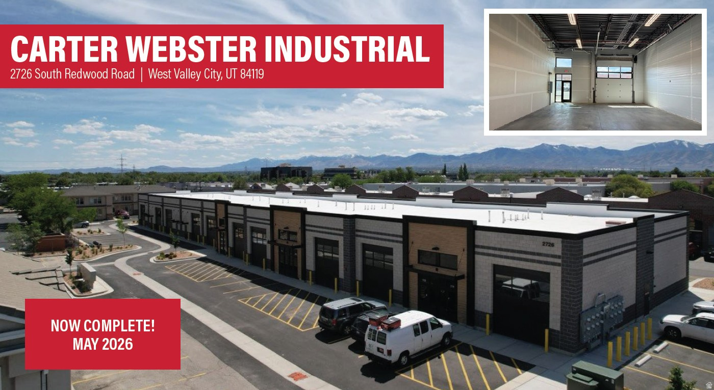 Building Size: 19,184 SF  Unit Sizes: 928 SF - 1,817 SF  Fifteen (15) Total Units  Clear Height: 16'8"  Twenty (20) 12'x14' Grade Level Doors  Automatic Fire Sprinkler System  Parking Stalls: -31 Dedicated  One (1) Restroom Per Unit  One (1) Shop Sink Per Unit  Power: 225 Amp 120/208 Y 3-Phase 4- Wire Per Unit  LED Lighting Throughout Warehouse  Gas Forced Heat Throughout Warehouse  Zoning: M (Manufacturing)  Construction Type: CMU Block  Lot Size: 2.4 Acres  Access: Easy Access off Redwood Road  Location: Located in the Highly Desirable West Valley City Submarket