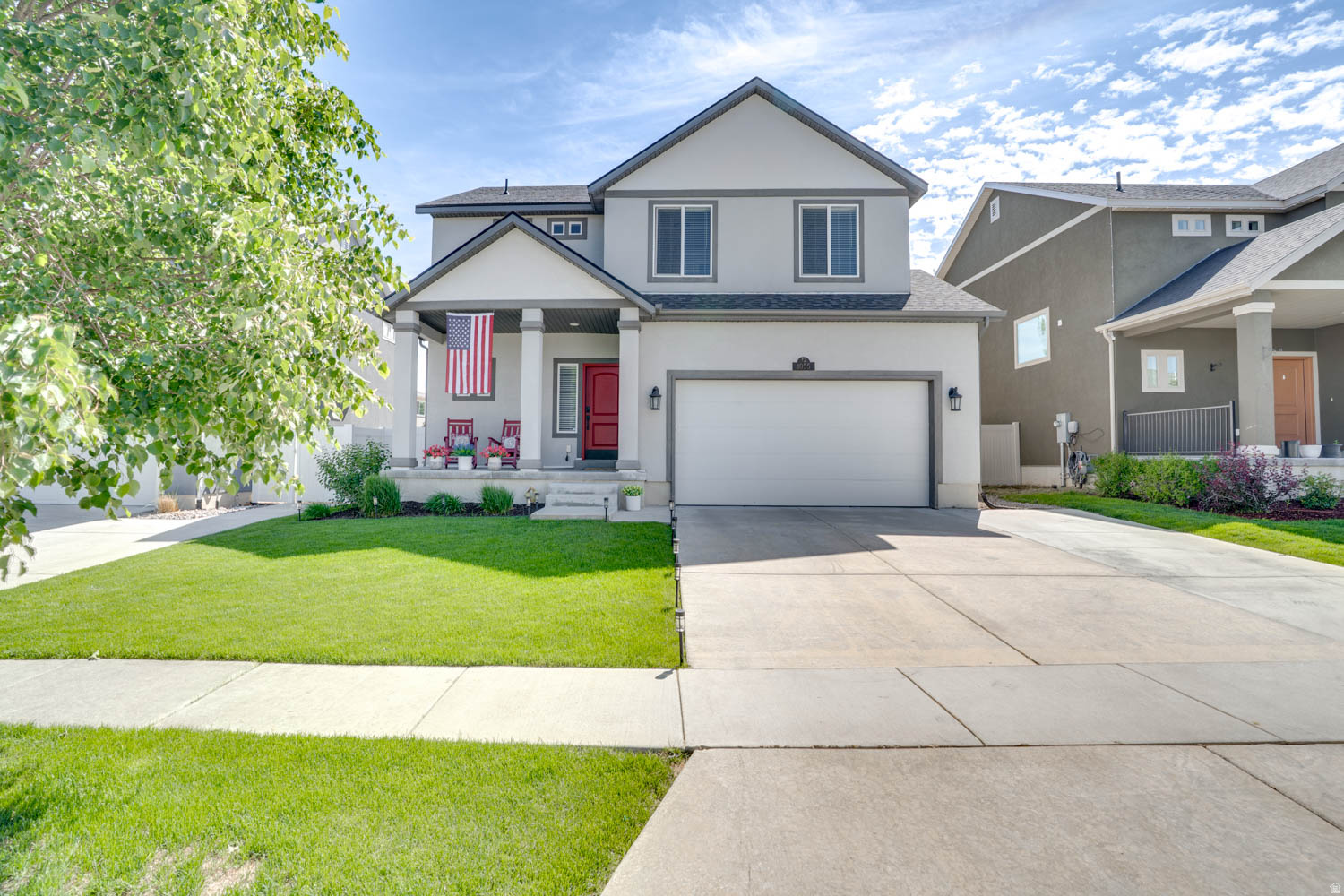 Darling home at Valley Station, great location! Easy access/walking distance to schools, shopping and many amenities. Offering a bright and open layout, great kitchen with large island open to a spacious living room with fireplace. Upper level living room invites for a cozy retreat or great playroom/game room. 3 bedrooms & 2 bathrooms including the primary suite with walk in closet and large shower. Basement offers a 3rd living room/media room, additional bedroom, full bathroom and large storage room! Fully fenced yard with paving stone patio and hot tub. Jellyfish exterior permanent lighting installed! 2 car garage & concrete/gravel parking pad provides great functionality. Enjoy a walk to the neighborhood playground/park. Buyer to verify all.