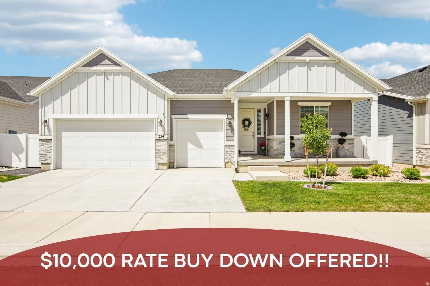 !!! $10,000 RATE BUY DOWN WITH THE RIGHT OFFER !!! Welcome to your dream home in the highly sought-after Wander master-planned community in Saratoga Springs. Located within the exclusive gated section of the neighborhood, this nearly new modern masterpiece offers a finished basement, beautifully landscaped backyard, and an exceptional blend of luxury, comfort, and functionality.  Step inside and immediately appreciate the custom accent wall that sets the tone for the elegant design found throughout the home. The open-concept main level is perfect for both everyday living and entertaining, featuring a spacious dining area and a gourmet kitchen complete with a large island, gas cooktop, custom range hood, and designer finishes.  The fully finished basement provides an expansive family room with endless possibilities for entertaining, relaxing, or creating the ultimate home theater. It's also pre-plumbed for a future kitchen and offers space to add an additional bedroom, along with a generous storage room.  Retreat to the luxurious primary suite, where you'll enjoy breathtaking mountain views, a private balcony, dual vanities, a Euro-glass shower, and a separate soaking tub for a true spa-like experience.  Designed for convenience and peace of mind, the home also includes a tankless water heater, whole-home water softener, radon mitigation system, and EV charging in the three-car garage.  Outside, the professionally landscaped backyard creates the perfect setting for gatherings or quiet evenings, while the included gazebo provides additional space to relax and entertain.  As part of the desirable Wander community, residents enjoy access to exceptional neighborhood amenities, including a community pool, park, walking trails, and open green spaces. Conveniently located near shopping, dining, schools, and outdoor recreation, this home offers the perfect combination of modern luxury, thoughtful upgrades, and an outstanding location.  Don't miss the opportunity to own one of the few homes located within the gated section of Wander while enjoying all the amenities this premier Saratoga Springs community has to offer.