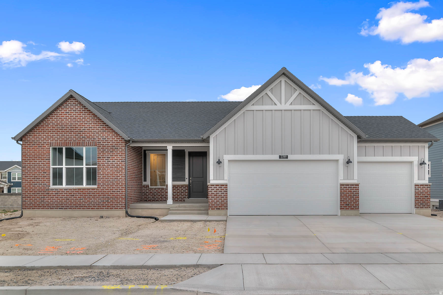 Charming 1150 Farmhouse style home located in the sought after Holbrook Farms community! This home features a 3-car garage with keypad and exit door, box windows in the kitchen nook and owner's bedroom providing ample natural lighting, can lighting, and Christmas light outlets. Modern comforts include a tankless water heater, energy-efficient options, and metal stair railing. The modern kitchen features quartz countertops, stainless steel gas appliances, and laminate hardwood, tile, and carpet flooring. Finished with cultured marble shower surrounds in the owner's bathroom, Craftsman base and casing, two-tone paint, and satin & brushed nickel hardware this is a home you do not want to miss out on!