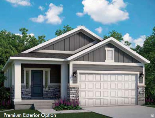 Beautiful brand new home featuring the Covington floor plan in a great Grantsville community. This home has many highlights including a chef's kitchen with maple cabinetry, quartz countertops, and stainless steel gas appliances. Other interior finishes include laminate hardwood, vinyl tile, and carpet flooring, recessed can lighting, and craftsman-style baseboards and casing throughout. Enjoy added convenience with dedicated Christmas light outlets and an energy-efficient tankless water heater. The owner's suite offers cultured marble shower surrounds, while satin, brushed nickel, and chrome hardware add a polished touch throughout the home. This is a great rambler you do not want to miss out on. Come check it out today!