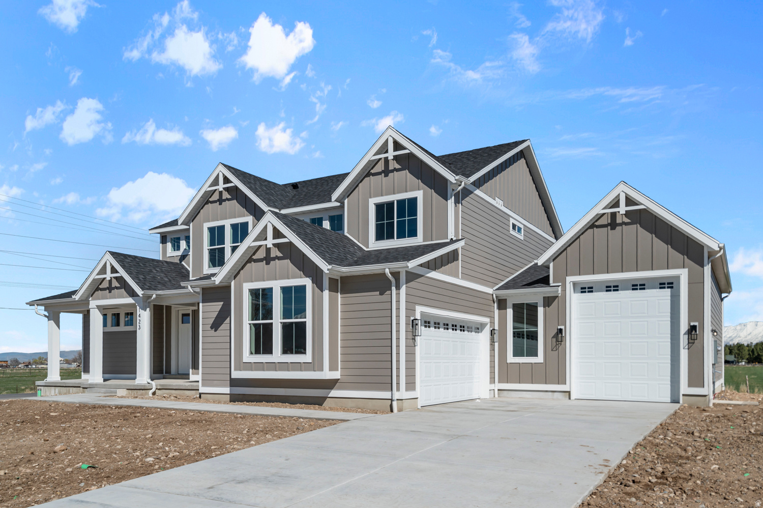 This amazing Hastings featured in the UV Parade of homes - 4 bed home with a Modern Farmhouse Exterior. The main floor owner's suite has it all: tray ceiling, walk-in closet with stackable laundry connection, double undercounter sinks, soaker tub and oversized shower. Get cozy in the large family room around the fireplace. The open concept kitchen includes a large island for food prep/counter seating, a large walk-in pantry, grand gourmet kitchen with gas cooktop, double oven, 42" upper cabinets w/ crown molding, 30" Single sink, upgraded cabinet with dovetail, soft-close features. Laminate floor throughout the kitchen, dining, family room, & separate office space with glass single lite French doors. Quartz countertop in kitchen and bathrooms, Powder room located next to the garage entry and mud room bench. Metal stair railing. Upstairs has a loft, 3 large bedrooms, full bathroom, and full laundry room. Home includes unfinished basement with 9' foundation walls and an outside entrance, ready to build out future ADU, room for a large family room, 2 additional bedroom, a bathroom, and under porch storage. 2 95% efficient furnaces, 50-gallon water heater, & pre-plumbed for a soft-water system. Large 3-car RV garage with a toy area and extra space on the side of the garage to add an RV pad. ** Special Interest Rates are Available ** with our Builder Forward Commitment (BFC) if you use DHI Mortgage in addition to receiving up to $10,000 toward closing costs. Ask me about our generous home warranties, active radon Mitigation System, and Smart Home Package, which is included in this home. The actual home may differ in color, material, and/or options. Pictures are of a finished home of the same floor plan and the available home may contain different options, upgrades, and exterior color and/or elevation style. Square footage figures are provided as a courtesy estimate only and were obtained from building plans. No representation or warranties are made regarding school districts and assignments; please conduct your own investigation regarding current/future school boundaries.