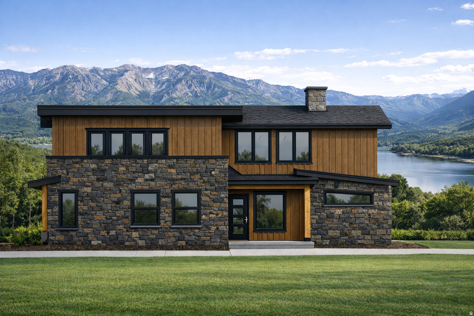Estimated completion October 2026! Get in before the Holidays! Drywall is currently being hung (6/10). Still time to pick interior paint colors, flooring, lighting, carpet and hardware. Experience refined mountain living in this newly custom-built residence, where timeless design meets breathtaking natural beauty. Perfectly positioned on a quiet cul-de-sac, this exceptional home captures sweeping lake views and offers the privacy and tranquility discerning buyers seek. Thoughtfully crafted with uncompromising attention to detail, the home showcases high-end finishes throughout-wide-plank hardwood flooring, designer lighting, custom cabinetry, and premium stone surfaces. Expansive windows flood the interiors with natural light, seamlessly blending indoor elegance with the surrounding landscape. The heart of the home is an open-concept great room designed for both grand entertaining and intimate gatherings, anchored by sophisticated architectural elements and elevated craftsmanship. The gourmet kitchen offers top-tier appliances, custom cabinetry, and an oversized island ideal for hosting aprs-ski evenings or summer lake retreats. Additional features include a home gym with a built in Sauna attached.  Step outside to the stunning double-deck balcony-an entertainer's dream and a private sanctuary in one. From morning coffee overlooking the water to sunset dinners framed by mountain silhouettes, every moment here feels extraordinary. Ideally located just two minutes from Port ramp boat launch, this residence offers effortless access to lake adventures, while its prime setting between Snowbasin and Powder Mountain ski resorts places world-class skiing within easy reach. Whether boating in the summer or carving fresh powder in the winter, this home delivers year-round recreation at the highest level. A rare offering that combines luxury, location, and lifestyle-this is more than a home; it is a legacy mountain retreat designed for those who expect nothing less than exceptional.
