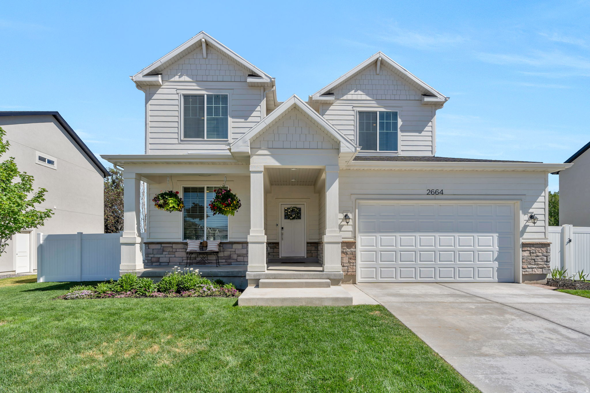 LIKE NEW IN THE HEART OF MAPLETON! This beautifully maintained home offers 5 bedrooms, 3.5 bathrooms, and 3 spacious family rooms, giving you plenty of room to live, work, and entertain. Enjoy the open-concept layout with 9-foot ceilings on both the main level and in the fully finished basement, creating a bright and spacious feel throughout. Plus, receive a 1% preferred lender credit that can be used toward closing costs or a rate buy-down, making homeownership even more affordable. Located in a wonderful neighborhood surrounded by parks, this home combines modern living with small-town charm. Don't miss your chance to own a nearly new home without the wait of new construction! Square footage figures are provided as a courtesy estimate only and were obtained from appraisals. Buyer is advised to obtain an independent measurement.