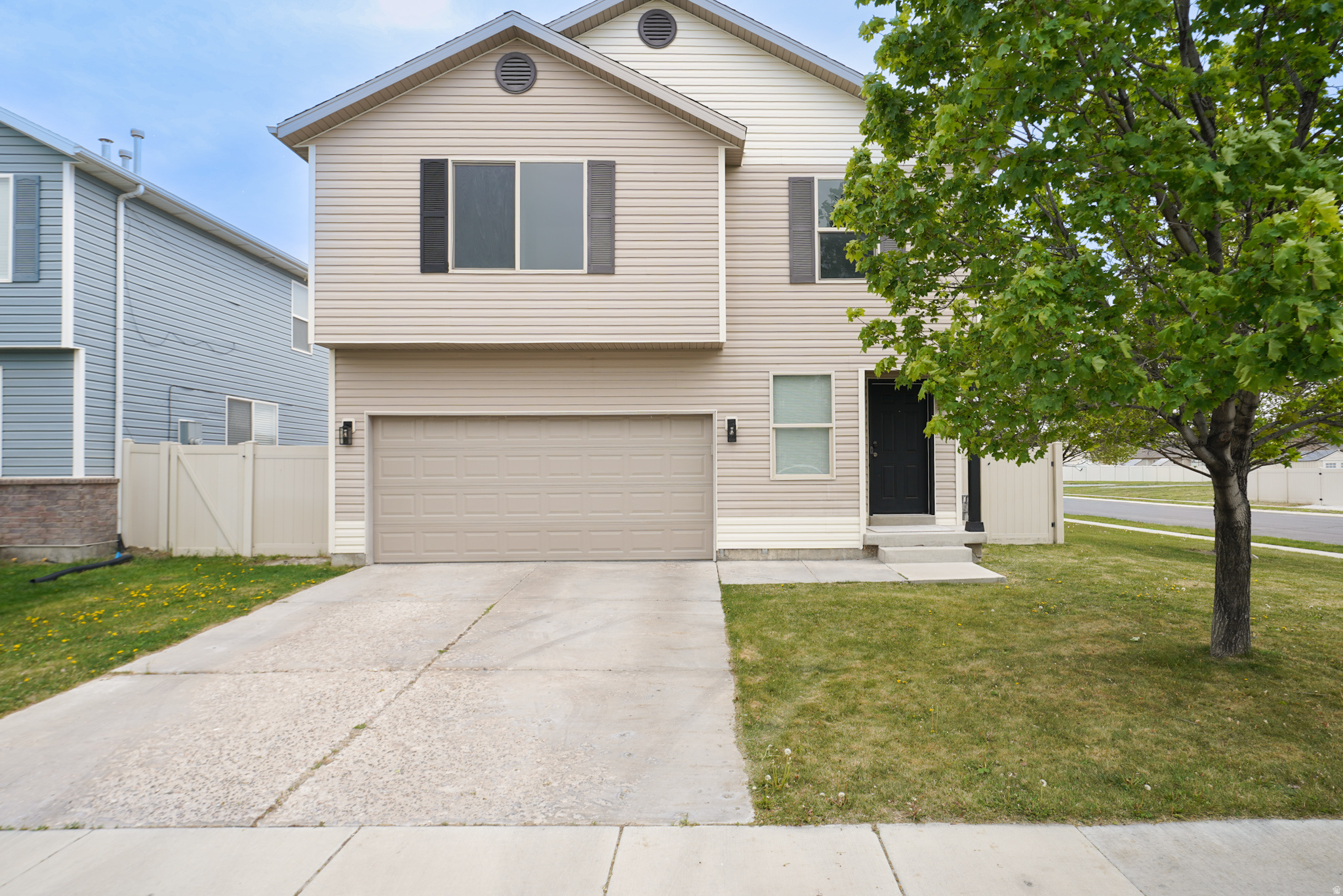 Welcome home! This charming and affordable 3-bedroom, 2.5-bath home is perfectly located in the heart of Eagle Mountain City Center, tucked away on a quiet street in a peaceful neighborhood.  Inside, the spacious main level offers a comfortable and open layout, ideal for both relaxing evenings and gathering with friends and family. Step outside to a fully fenced backyard featuring a spacious patio perfect for your summertime BBQ's. Great space for entertaining, unwinding, or simply enjoying your own private space.  Recent updates include fresh paint & carpet.  Just a short walk down the street, you'll find a beautiful park-perfect for enjoying the outdoors close to home.  This home does qualify for FHA financing, but it has not met the 90 Day seasoning requirement as of yet. The 90 seasoning requirement will be met on 6/23/26. Feel free to reach out to the Listing Agent with any questions that you might have. Square footage figures are provided as a courtesy estimate only and were obtained from county records. Buyer is advised to obtain an independent measurement. Buyer & buyers agent to verify all accuracy, including sq ft., acreage, zoning, & HOA information. The property information herein is derived from various sources that may include, but not limited to, county records and the Multiple Listing Service, and it may include approximations. Although the information is believed to be accurate, it is not warranted and you should not rely upon it without personal verification. The Seller has never resided in the home. Seller is part owner of the listing brokerage, but is not a licensed agent. The Broker for Aspen Ridge Real Estate helps to manage the Seller's company.
