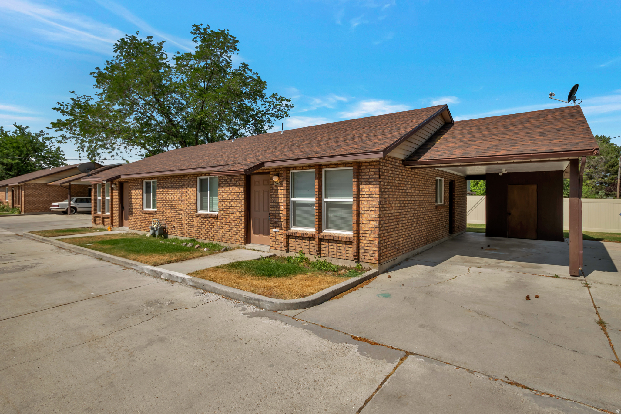 Incredible quaint 8 unit multi family asset. Full brick exteriors, carports, washer dryer hook ups, on private lane off main roads, fully landscaped, professionally managed and produces stable income. 3 of the buildings built in 1984 and 1 built in 2000. All units have mechanicals acecssible via the exterior, meaning replacements and maintenance can take place without entering tenants unit. Building built in 2000 has a basement which is where 4 bed 2 bath units are located. Do not disturb tenants, offers need to be written subject to inspection.