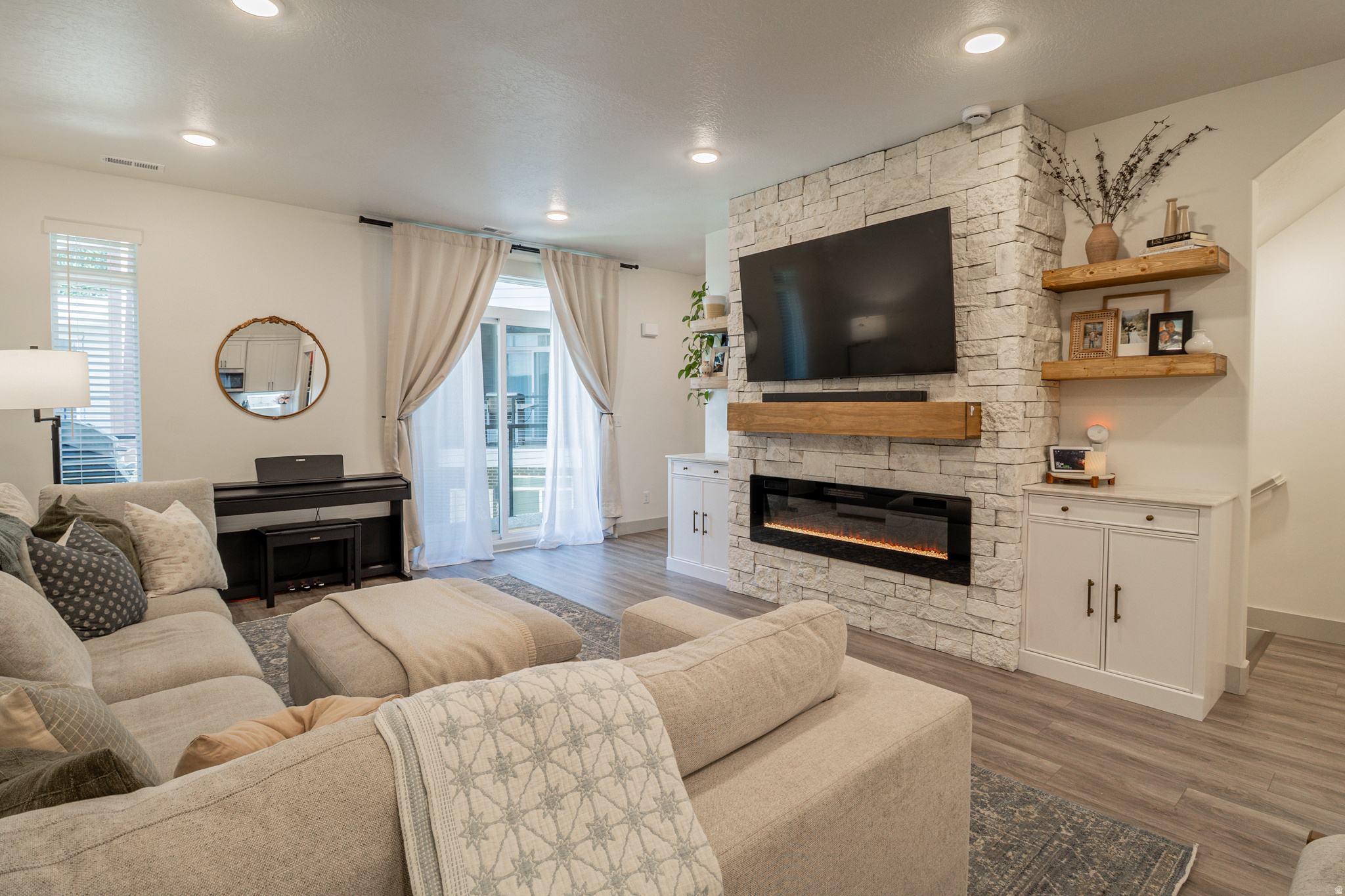 Not all Union townhomes are built the same... this one proves it.  2 bedrooms, 3 bathrooms, and loaded with custom upgrades you won't find in the others-including a statement fireplace with custom mantle, built-in bookshelves, and added garage shelving that actually makes the space work.  The layout is clean, functional, and dialed for everyday living, but it's the details that set this one apart. This isn't builder-grade, this is thought-through and upgraded where it counts.  If you've been looking in this area, you'll notice the difference the second you walk in.  Low maintenance living, without the cookie-cutter feel.