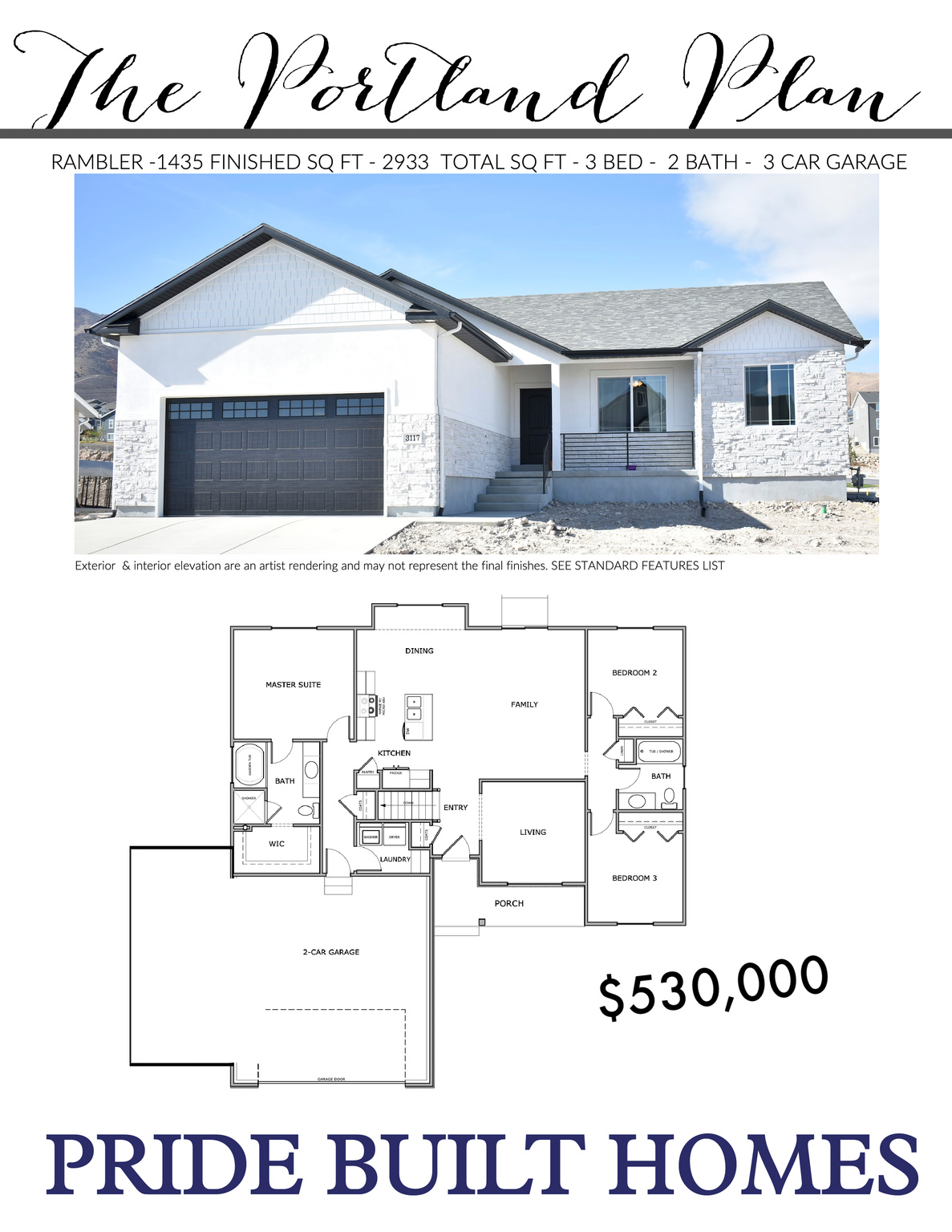 THIS HOME IS TO BE BUILT. COME CHECK OUT OUR MODEL HOME AT 153 S. LIBERTY ST, GRANTSVILLE, UT. YOU CAN PUT THIS HOME ON ANY SUITABLE LOT IN THE SPRINGFIELD ESTATE SUBDIVISION. WE ARE A SEMI CUSTOM HOME BUILDER SO WE CAN MAKE CHANGES TO ANY OF OUR PLANS. CALL US TODAY!! THE PICTURES PROVIDED ARE EXAMPLES ONLY NOT FROM THIS EXACT HOME.