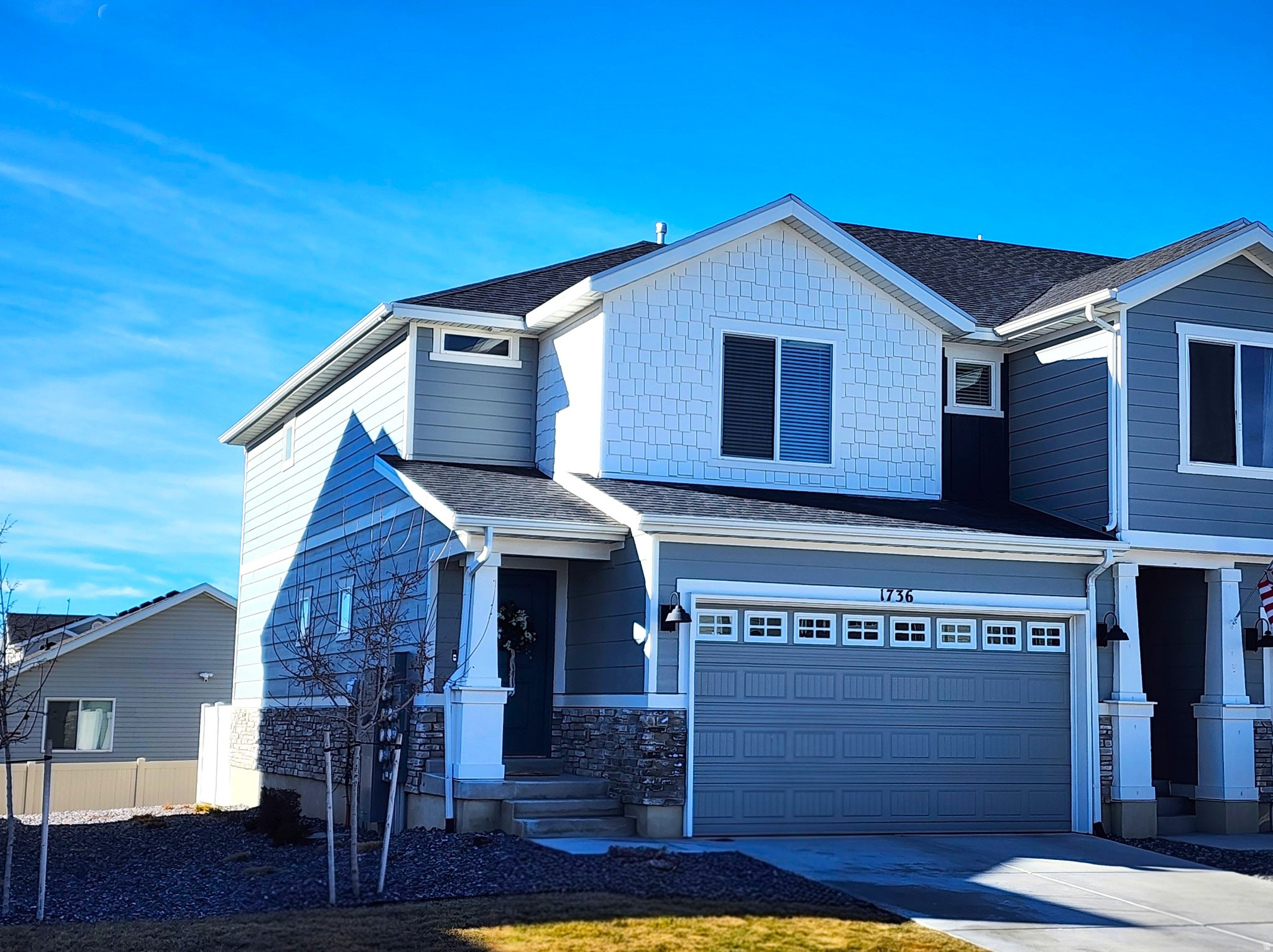 Better than new! Spacious END UNIT townhome near city center of Eagle Mtn. Looks & feels like a model home. Finished basement with options for a home based business, office or space to play. A full bathroom can be added downstairs the plumbing hookups are available under the elevated floor area. Additional upgraded shelving in pantry & laundry room. This is a MUST see opportunity!