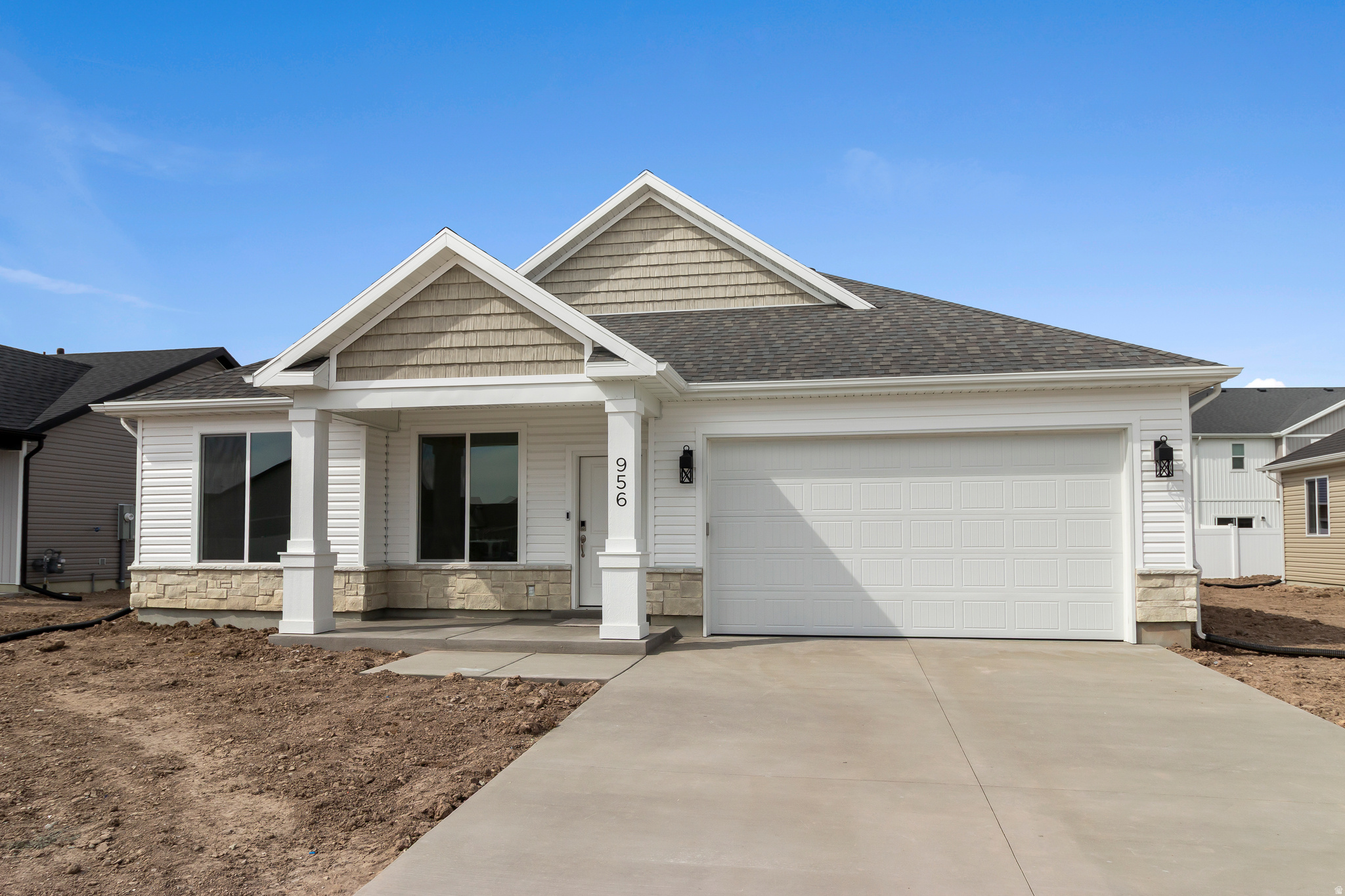 Beautiful new single-level home featuring 3 bedrooms plus a versatile front flex room perfect for a home office, sitting room, or play space! This thoughtfully designed floor plan offers open-concept living, modern finishes, and comfortable main-level living throughout. Full yard landscaping included! Enjoy the freedom of no HOA in this desirable new community. Estimated completion at the beginning of August-don't miss this move-in ready opportunity! *Pictures shown are of a similar home. The actual home will have slightly different finishes and selections.