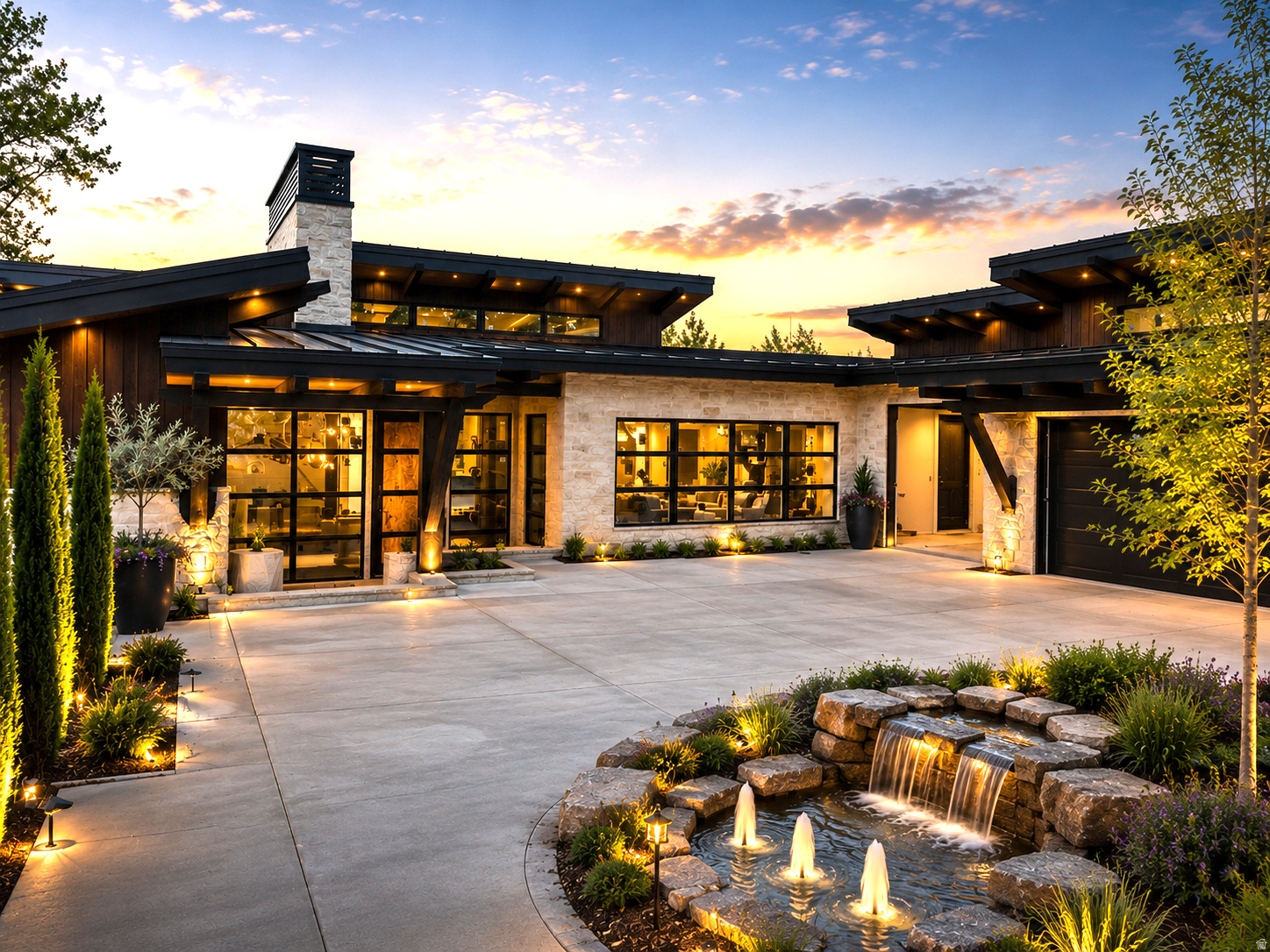 Ahh, the luxury of a newly constructed 5 bedroom 5  bath contemporary home nestled into the woods above Old Town, Park City, in the highly sought after community, The Aerie. Another masterpiece presented by Modern Mountain Builders, well known in the Park City and surrounding areas for outstanding design, precision execution and with no detail left undone. We will have a welcoming launch party on August 20th and will be represented in the 2026 Parade of Homes. For those who may be actively working with buyers, we want you to have the opportunity to show this stunning residence now. A few highlights include an artistic exterior water feature, heated driveway, a massive heated covered deck, floating staircase and wall of stone, wood and beam vaulted ceilings, hardwood floors, granite countertops, main level primary with a Japanese soaking tub, fireplace, terrace access and a walk-in closet with custom cabinetry. There is also a main level guest room with ensuite. The lower-level walkout boasts an impressive secondary great room with wet counter and fireplace that open onto a heated wrap around terrace with firepit, all tucked into a canopy of trees, two additional guest suites and a FUN zone/bunk room for the young ones.  The fitness room and sauna add the final touches to a home meant for discerning buyers looking for the highest quality finishes, craftsmanship, attention to detail and a uniquely handsome residence with a welcoming ambience.