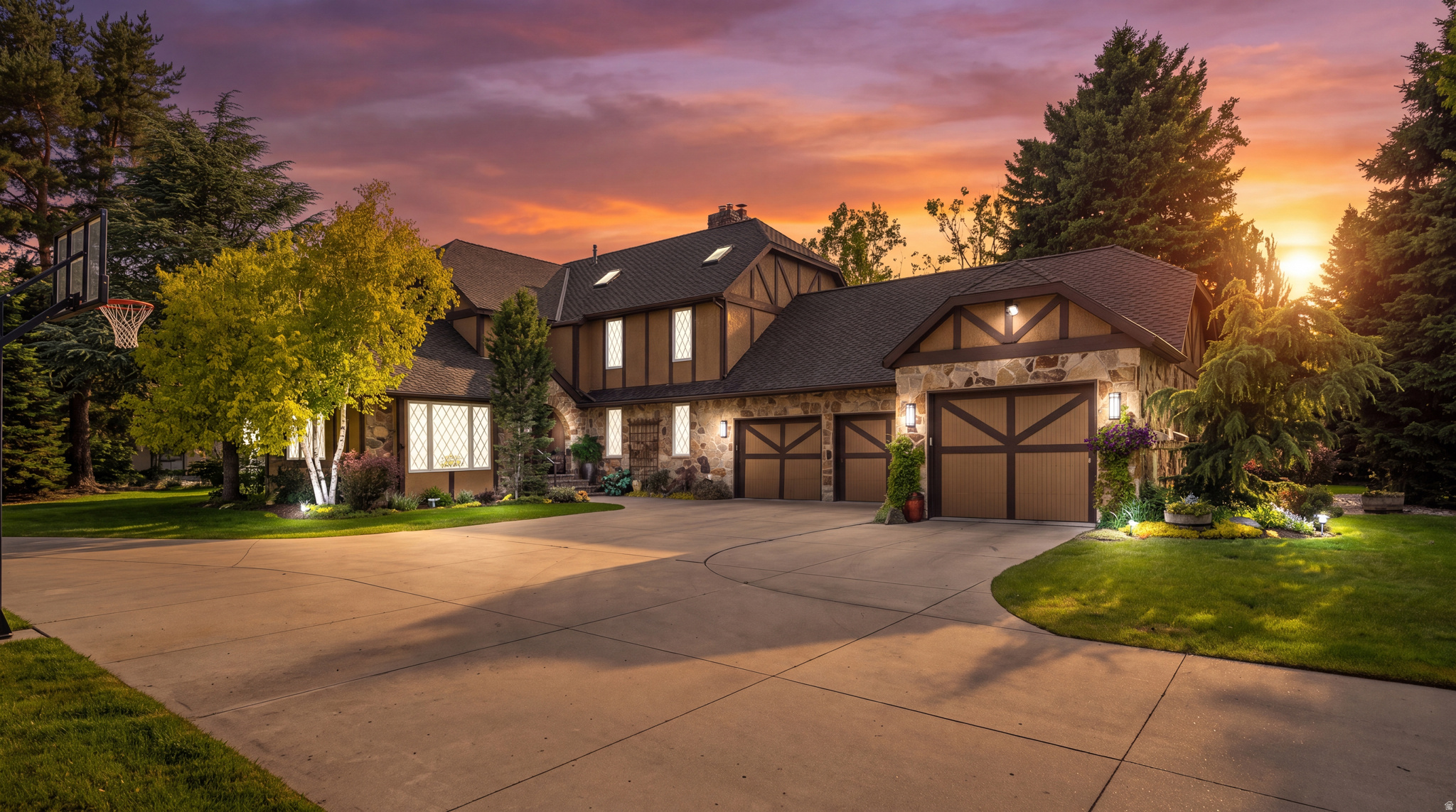 Nestled in the prestigious and highly sought-after Hidden Oaks community, this one-of-a-kind residence offers timeless craftsmanship, thoughtful design, and an unmatched sense of warmth and elegance. Surrounded by mature trees, lush landscaping, and the serenity of the nearby river, this home embodies refined living in one of Highland's most cherished neighborhoods.  From the moment you enter, you're welcomed by soaring ceilings, a stunning chandelier, parquet flooring, and a custom entry door accented with stained glass. The home's unique architectural design, rich woodwork, and sunken living spaces create an inviting atmosphere that guests consistently describe as both "warm and welcoming." The gourmet kitchen is a true showpiece, featuring custom knotty alder cabinetry, oak trim, pull-out drawers, spice racks, and under-cabinet lighting. High-end appliances include a 5-burner gas range, double ovens, built-in microwave, paneled refrigerator and dishwasher, along with a charming appliance garage and copper dry bar. Every detail has been carefully curated for both beauty and functionality. The luxurious primary suite, remodeled in 2017, is a private retreat complete with a cozy gas fireplace, electric duet blinds, a custom walk-in closet with hidden ironing station and jewelry storage, and direct access to a private deck. The spa-inspired primary bath boasts heated marble floors, a slipper tub with ambient lighting, dual vanities, and a private bidet suite-offering both comfort and sophistication. Designed for everyday living and entertaining, the home features multiple gathering spaces including a vaulted living room with exposed wood beams, a sunken family room with surround sound, bay windows, and a striking wood-burning fireplace. A beautifully updated powder bath (2025) and an expansive laundry/mudroom with lockers, bench seating, desk space, and a wrapping station add both convenience and style. Upstairs includes four bedrooms, including the primary suite, with thoughtful upgrades such as custom closets, added insulation for sound, and modern finishes. The fully functional basement offers additional living space, a bedroom, full bath, playhouse, ample storage, and a separate entrance-perfect for guests or flexible use. The oversized 4-car garage provides exceptional storage and versatility, with room for recreational vehicles, workshop space, and a finished upper storage area. Step outside to your private oasis featuring stunning landscaping, mature shade trees, a pergola, sunken rock garden, and a stained concrete patio complete with tetherball setup. Enjoy homegrown fruit from apricot, nectarine, and peach trees, along with a fenced garden space. The covered deck with gas BBQ connection makes outdoor entertaining effortless. Additional highlights include: * New roof (May 2026) with transferable lifetime warranty * Andersen windows and enhanced insulation * High-end Lennox HVAC system * Water conditioner and newer water heater * Home security system and smart thermostat controls * Earthquake-conscious construction with steel beams Hidden Oaks offers an exceptional lifestyle with access to private amenities including tennis and pickleball courts, playgrounds, walking trails, and scenic river access featuring a charming covered bridge. The neighborhood is known for its strong sense of community, annual traditions, and proximity to parks, schools, and shopping-all while maintaining a peaceful, secluded feel. This is more than just a home-it's a rare opportunity to own a truly special property in one of Highland's most beloved communities.  Square footage figures are provided as a courtesy estimate only and were obtained from county record.  Buyer is advised to obtain an independent measurement.