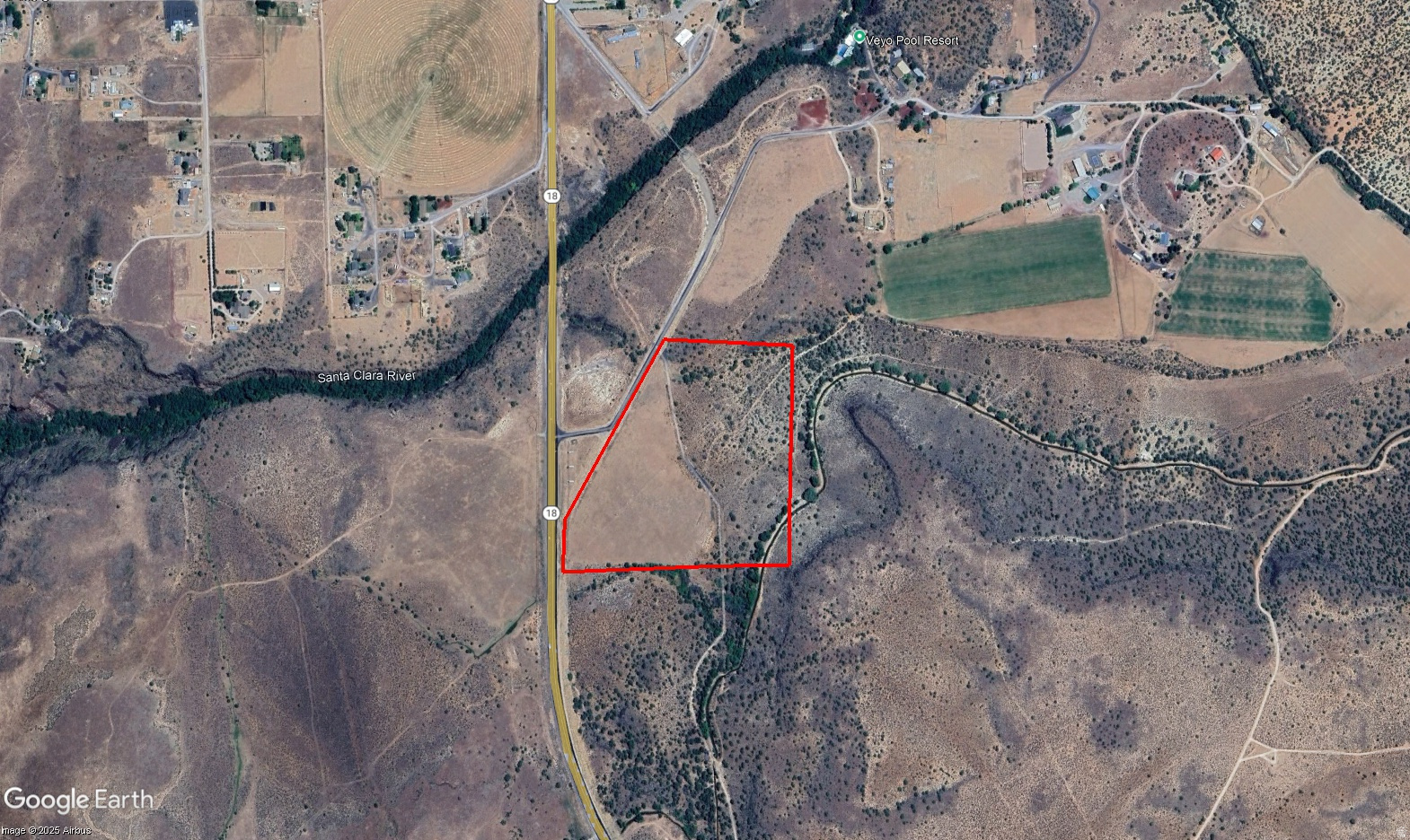 +/- 29.73 Acres Available. Includes 80' x 50' x 16' Barn, 2 water taps, and 14 Shares of Baker Irrigation. Fully fenced with frontage on Highway 18 and Veyo Resort Road. Located just south of the town of Veyo surrounded by recreation areas Veyo Volcano, Santa Clara River, Dixie National Forest, Snow Canyon State Park, and Gunlock Reservoir. Zoned A-10 allowing agricultural, residential, recreational uses. Power, Culinary, and Storm Sewer to property.