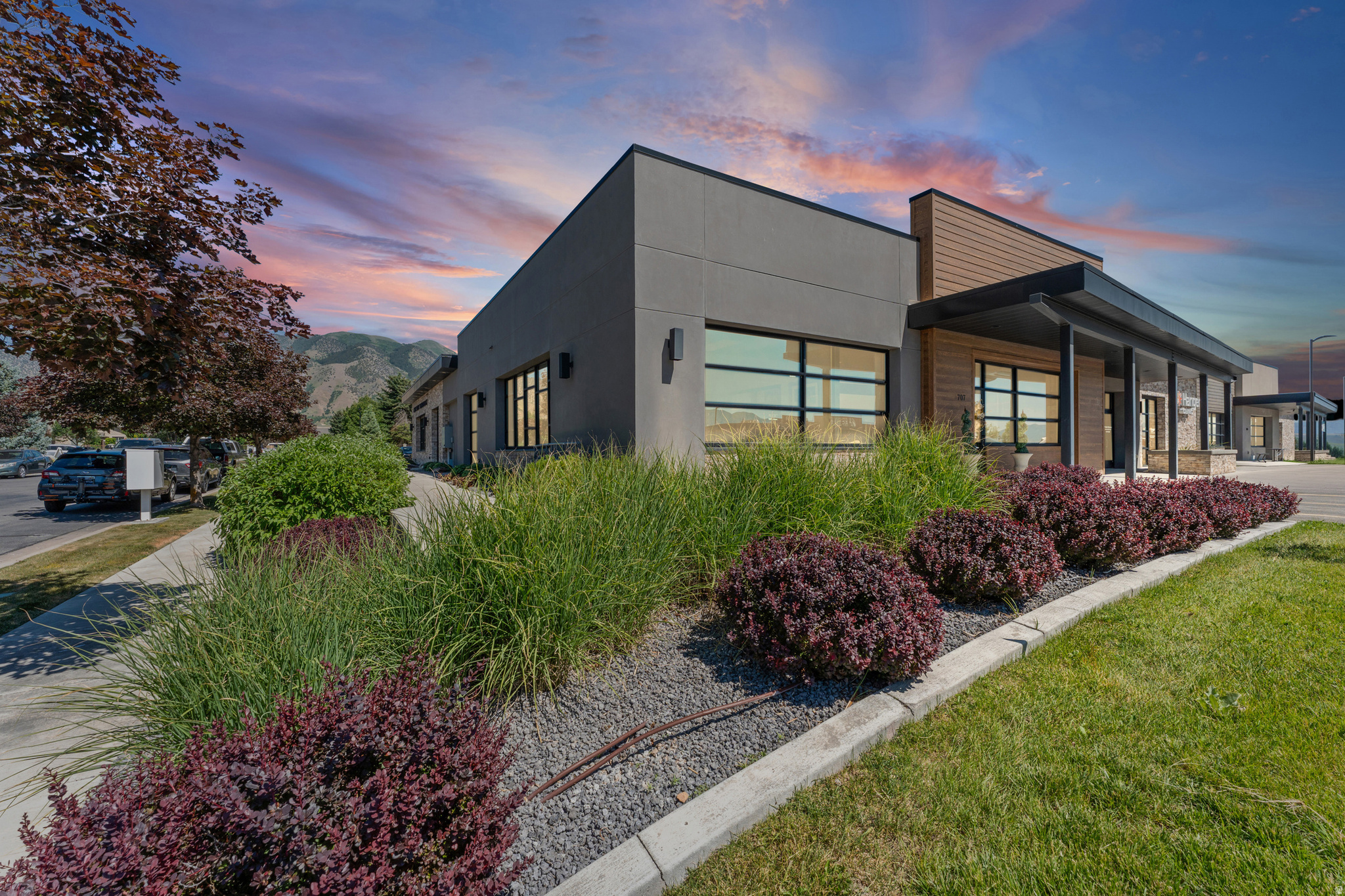 This is a must see space in a gorgeous newer office community. It is 1/4 of the building number 707 & 708 combined into one space ,both sold together. The beautiful 2500 sq ft space was built the end of 2018 with five large offices. It has an overly large conference room with included gorgeous granite conference table and chairs. Also included is an amazing Epson projector with capability to write on whiteboard and print or present.  Kitchen with stove fridge and tables included. With two bathrooms, mail room, and supply room your functional business needs will be met. It includes a gorgeous reception area with two ample seating areas to accommodate guests. Much of the furniture is included. The items in supply closet we remain as well. You won't want to miss this luxurious home for your business. Call today for a private showing.