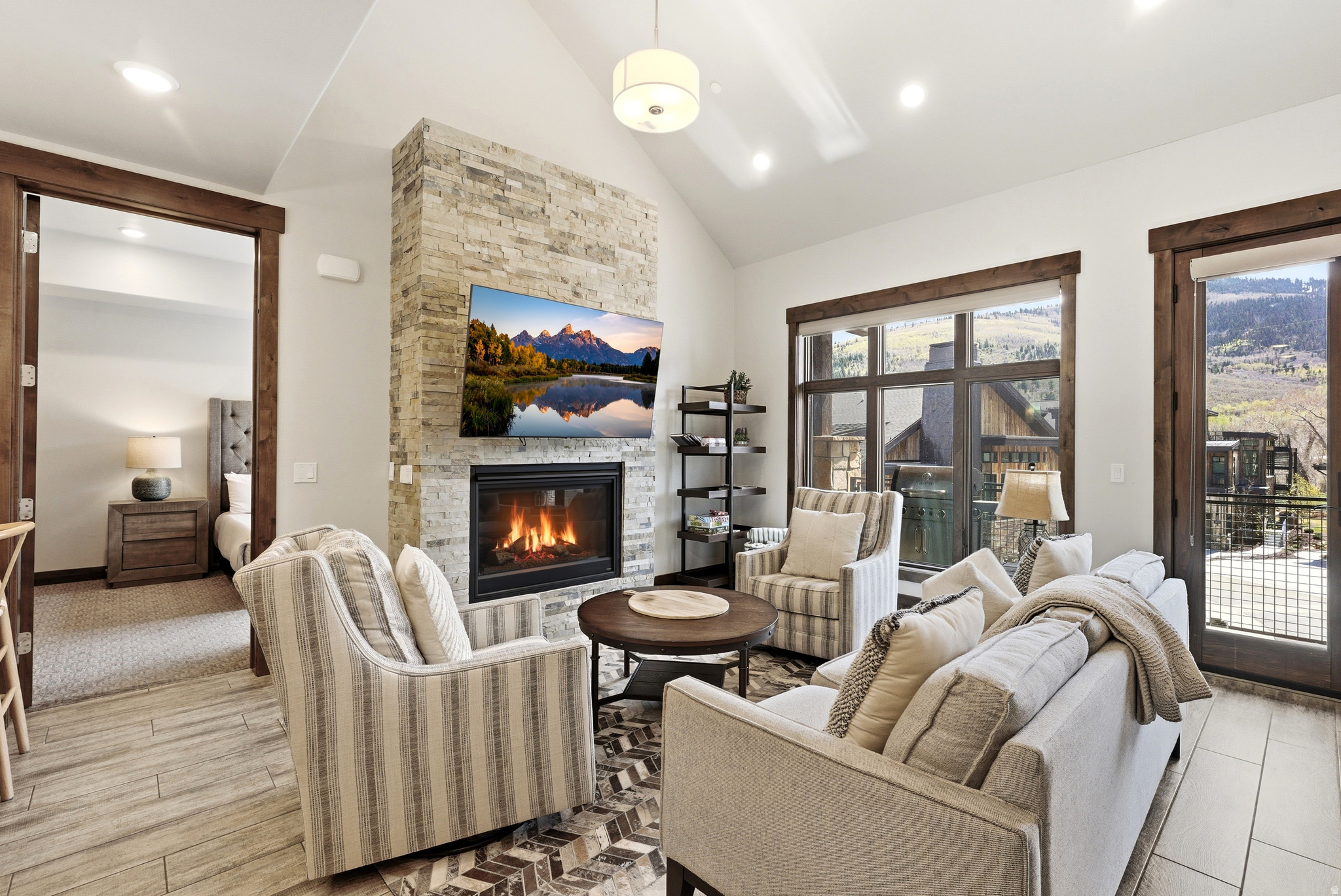 Located in the heart of the Canyons Village, Blackstone Flats #307 is a rare, 2-story, top-floor condo that is only one of 8 that have this configuration coupled with incredible unobstructed views of the Canyons ski runs and the Colony. With two master suites on the main level, and a full over king bunk in the large loft, and three ensuite bathrooms, this comfortably sleeps 8-10 people. Built in 2019, this mountain modern unit features high-end Viking appliances, quartz countertops, and designer furnishings. The vaulted ceilings and abundance of natural light create an open and inviting atmosphere that's perfect for your new mountain getaway. Whether you're looking for a full-time residence or a ski getaway, this turnkey furnished condo has everything you need to feel at home. The large owner storage unit also provides ample space for e-bikes, decorations, and more, while the deeded parking space in the heated, underground garage comes equipped with day lockers for your guests, as well as plenty of guest parking out front. When you're ready to relax, head to the outdoor pool and hot tub or take advantage of the fitness center and clubhouse. And if you're in the mood for a party, the indoor/outdoor party spaces are perfect for entertaining. With its prime location adjacent to the Canyons Golf Course and just a short walk to the Cabriolet, this condo offers easy access to everything the Canyons Village has to offer. Whether you're hitting the slopes or exploring the area's many shops and restaurants, you'll never run out of things to do. Don't miss out on the chance to own a stunning condo with amazing views in one of Utah's most sought-after destinations.