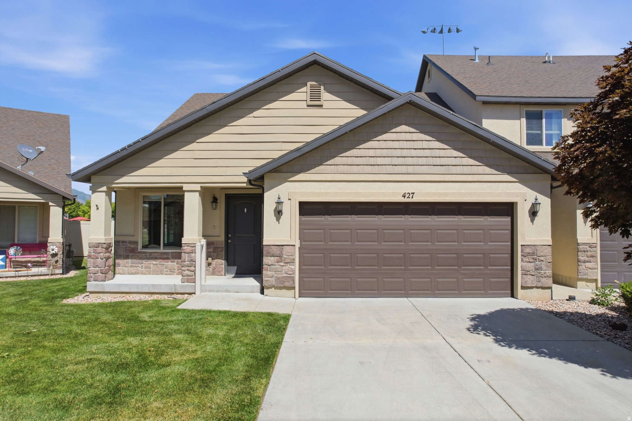 This home is in the highly desirable Spanish Trails community! The open-concept floor plan features a spacious living area, gas range, newer refrigerator, and a comfortable primary suite with a walk-in shower. An attached 2-car garage provides plenty of storage and convenience, while mountain views and the walking trail directly behind the home are perfect for you to enjoy Utah's outdoor lifestyle. Right next to Russell Swenson Ballpark, Spanish Fork Sports Park, tennis courts, and playgrounds, you have no back door neighbors. Families will appreciate being just around the corner from the Nebo School District offices, close to Spanish Fork High School, and minutes from American Leadership Academy. With Costco, Walmart, and other major retailers less than 10 minutes away. Come see this move-in ready home today.