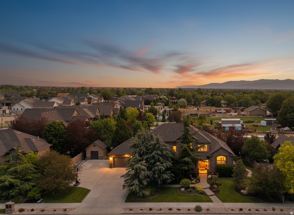 This stunning 2-story home in the heart of South Jordan offers an exceptional floor plan with generous room sizes throughout. The versatile formal living room is perfect as a home office, conservatory, or formal sitting area. Three family rooms provide plenty of space for everyone. Two beautifully appointed kitchens feature granite countertops and double ovens, plus a walk-in pantry for ample storage. The primary suite is a true retreat with a separate tub and shower, double-sink vanity, private water closet, and an oversized walk-in closet. Unique suspended garages house a dedicated exercise room and a private theater room beneath them - a rare and impressive feature. Outside, the professionally landscaped yard is an absolute showstopper. Relax around the fire pit with stone seating nestled beneath a canopy of mature trees, enjoy the covered patio, or unwind on the lower patio with the soothing sound of the beautiful waterfall and surrounded by lush plantings, rock steps. This is a one-of-a-kind property that truly has it all.