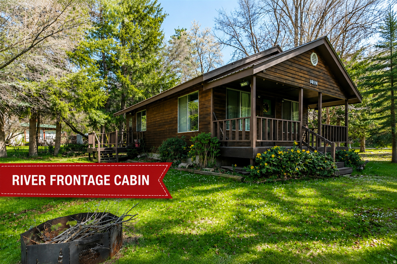 PRICE IMPROVEMENT AND RIVER FRONTAGE- WHAT MORE COULD YOU ASK FOR?  Escape to nature with this charming 1-bedroom/1-bath RIVERFRONT cabin nestled along the Cub River in a beautifully wooded setting. Designed for recreational use, this cozy retreat offers the perfect place to unplug and unwind while enjoying the sights and sounds of the river just steps away. Inside, you'll find granite countertops, durable LVP flooring throughout, an on-demand water heater, and a warm propane fireplace for year-round comfort. Ideal for weekend getaways, or a peaceful basecamp for outdoor adventures, this property delivers rustic charm with modern finishes in an unbeatable natural setting. An  RV hookup on electrical panel available outside