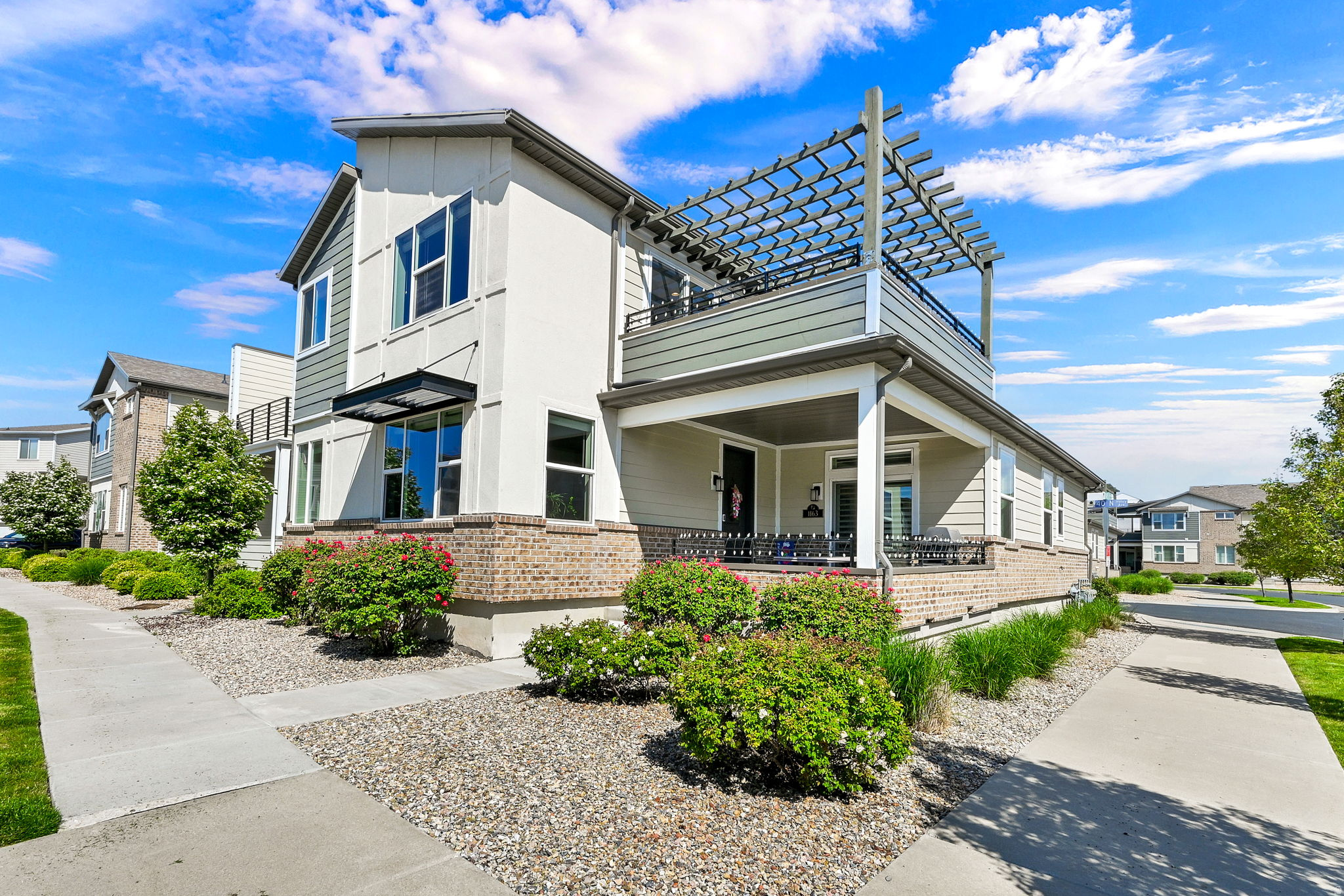 ***BACK ON THE MARKET DUE TO BUYER LOST HIS JOB & PRICE IMPROVEMENT***MAKE SURE YOU USE THE TOUR TAB*** and check out this beautiful home.  Location, comfort, and stress-free living! This coveted two-story townhouse end unit in Avenues at the Station is the 2366 sq. ft. Uniquely designed with the Primary Suite on the main floor, along with the main kitchen, large living room, and a half bath. The upper floor opens to an expansive great room including a "party kitchen" and a 13'x12' deck for relaxation and entertaining! Two additional large bedrooms, with a full bath, and laundry, complete the space. There is an Option to add a laundry hookup on the main floor for anyone who has one level living desires.  This home has the best lot in the subdivision, nestled near the guest parking lot and community pool. There is a greater distance from all the other homes, which offers extra privacy and stunning mountain views year-round. Just step out your door, the options are endless! Take a walk or cycle on the Denver and Rio Grande Western (D&RGW) Rail Trail, part of a 100-mile connecting trail system extending from Ogden to Provo! Or, enjoy Station Park's shopping, theater, and restaurants, University Health Center, and the Frontrunner. Less than 1 mile from Lagoon amusement park  you can walk or take a free shuttle available at Station Park. Your large private entry porch is plumbed with a gas line for your grill, and plenty of space for a picnic and BBQ. The Primary suite on the main floor has custom plantation shutters and its own private access to the front porch. The ensuite bathroom has a spacious walk-in closet and includes a GFI plug next to the toilet for a bidet seat. The main floor has engineered hardwood flooring and 9-foot ceilings. The large second-floor east-facing deck is shady in summer and, combined with the great room, creates an expanded entertainment space for your family and friends. New ceiling fans [2022], New paint [2024], New appliances [2025], Custom blinds throughout the home, Soft close cabinetry in the main kitchen and primary suite, Garage has epoxy floor coating, extra bright lighting, and ceiling-mounted storage shelves.  THIS IS A MUST SEE AT THIS UPDATED PRICE!