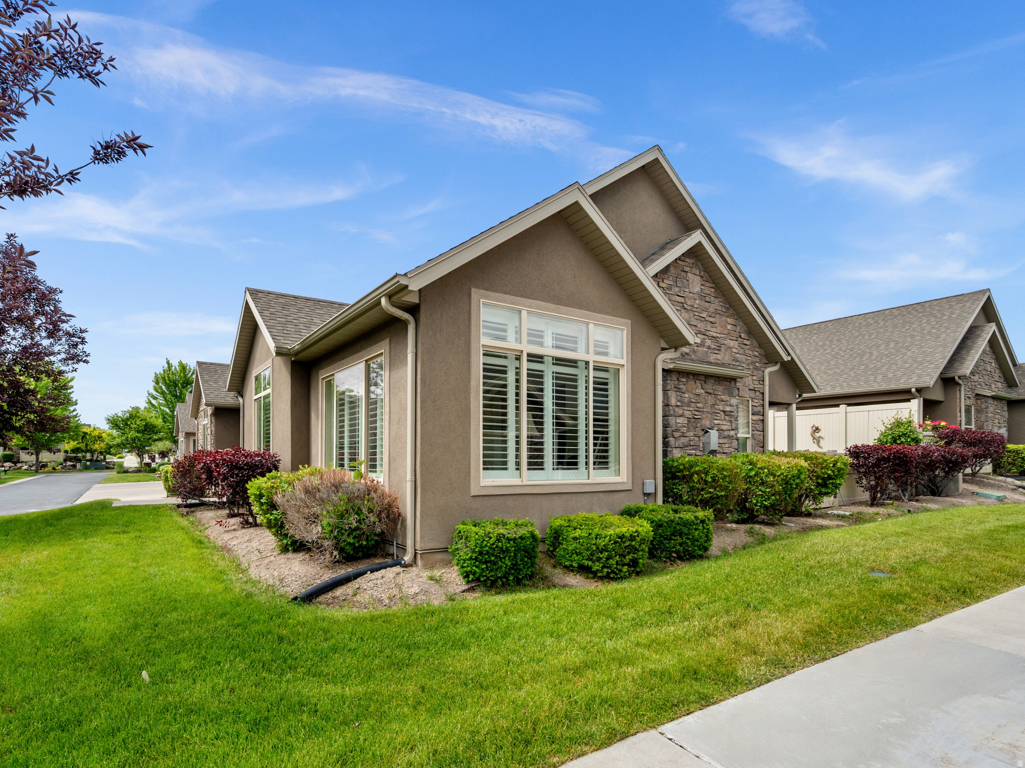 OPEN HOUSE SATURDAY, JUNE 13TH 11AM-2PM. Rare find in Bridlewood Villas! This immaculate single-level patio home in West Jordan's premier 55+ community checks every box. Soaring vaulted ceilings and an open layout welcome you into a thoughtfully designed 3 bed/2 bath home with a bonus sun-filled den. Two covered patios, low-maintenance living, and an oversized 2.5-car garage mean more time doing what you love. Clubhouse and community pool round out the resort-like experience. Homes like this don't come available often - schedule your tour today. Square footage figures are provided as a courtesy estimate only and were obtained from County Tax Data, Buyer is advised to obtain an independent measurement.