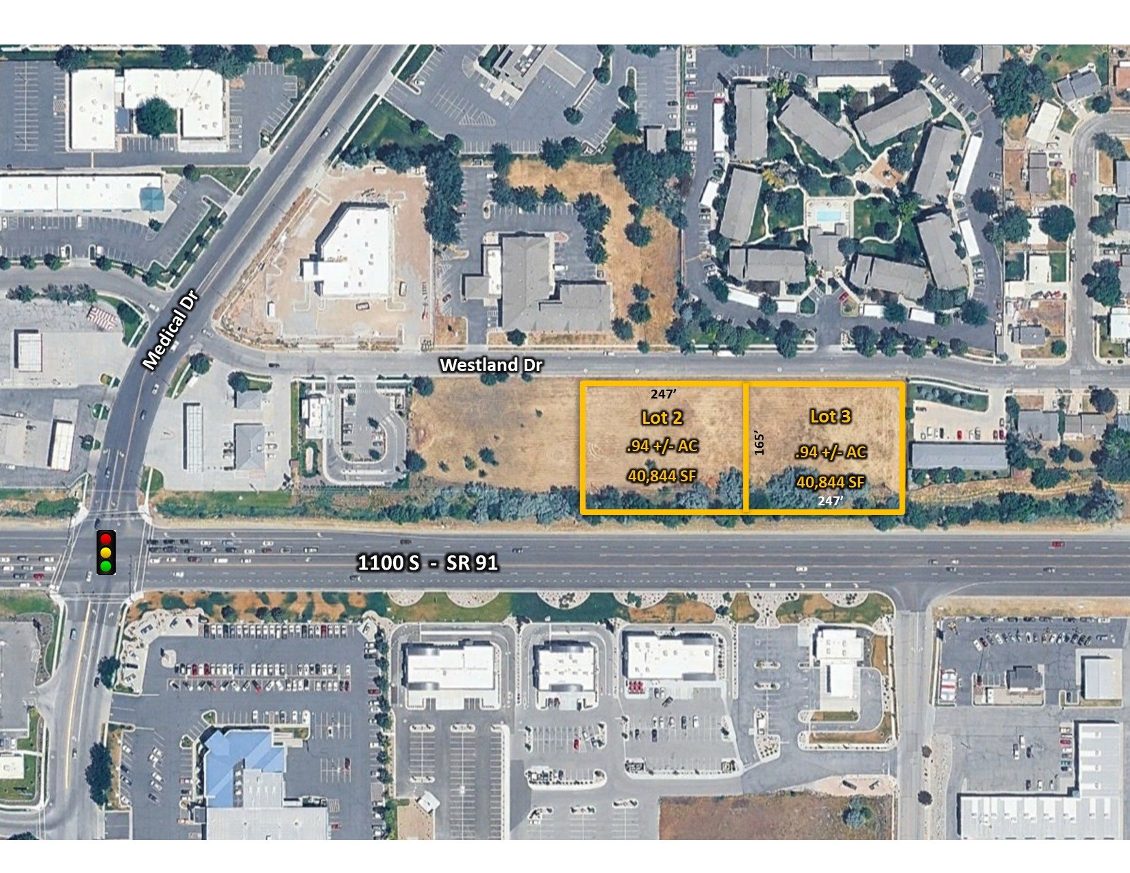 Excellent visibility off 1100 S. 29,000 AADT. Zoned General Commercial. Nearby tenants include Chevron, Dutch Brothers Coffee, Taco Bell, & Best Western Inn. Utilities available. Lot 3 containing .94 ac is also available for a potential lot size of 1.88 ac.