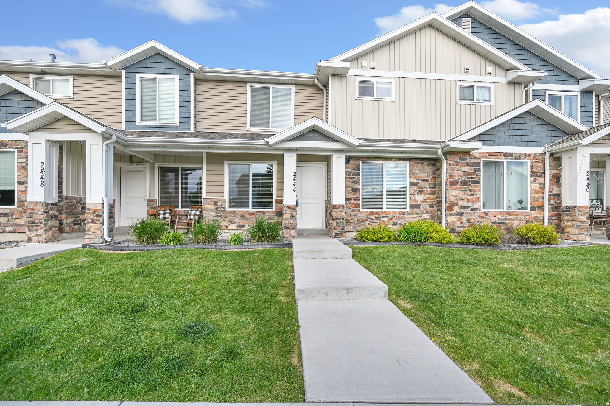 Well-cared-for townhome in the desirable Green Canyon Square community in North Logan - east of Main, minutes from Utah State University, Green Canyon trails, Logan Regional Hospital, and downtown shopping. The open main-floor plan features a granite kitchen with a large island flowing into the living and dining area, plus a convenient half bath. Upstairs offers three generously sized bedrooms, a flex loft (ideal for office, media, or playroom), and a primary suite with private en-suite bath and walk-in closet. Attached 2-car garage, full landscaping, and a low-maintenance HOA that covers water, sewer, trash, and snow removal. Cache School District / Green Canyon High. Move-in ready and easy to show. Buyer and buyer's agent to verify all information.