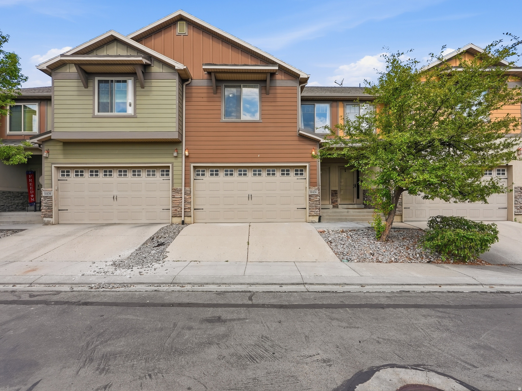 **OPEN HOUSE this SATURDAY, 11/18/26 from 11AM-2PM** This cozy townhome located in a quiet desirable community featuring a pool, playground & a low HOA, is loaded w/ amenities & upgrades. From the 9' ceilings, to the solid surface flooring on the entire main level, Granite Countertops w/ a 4cm profile, 42" cabinets, stainless steel appliances including a gas stove & refrigerator w/ French doors, a center island sink, 20' ceilings in the family room, fireplace w/ stone surround. And the seller even left the television mounted to the wall. As you walk up the stairs w/ iron balusters & a wood railing (past the board & batten trim walls), you enter the primary en-suite also w/ LVP flooring as well as a separate tub/ shower with a tiled surround, dual vanities, & a walk-in closet. There is a 2nd floor laundry room as well as two additional good size bedrooms, one w/ a walk-in closet. The basement (featuring cold storage) which is set up for 2 additional bedrooms & a 4th bathroom is 45% finished w/ insulation, electrical, plumbing & partial sheetrock already installed, plus the remaining needed sheetrock sitting in the basement for the new owners to finish the basement & make this place their own! The backyard has a covered patio, 2 planter boxes & the ability to run a privacy fence along the back of the property line for pets & kids. This is one you are not going to want to miss out on.
